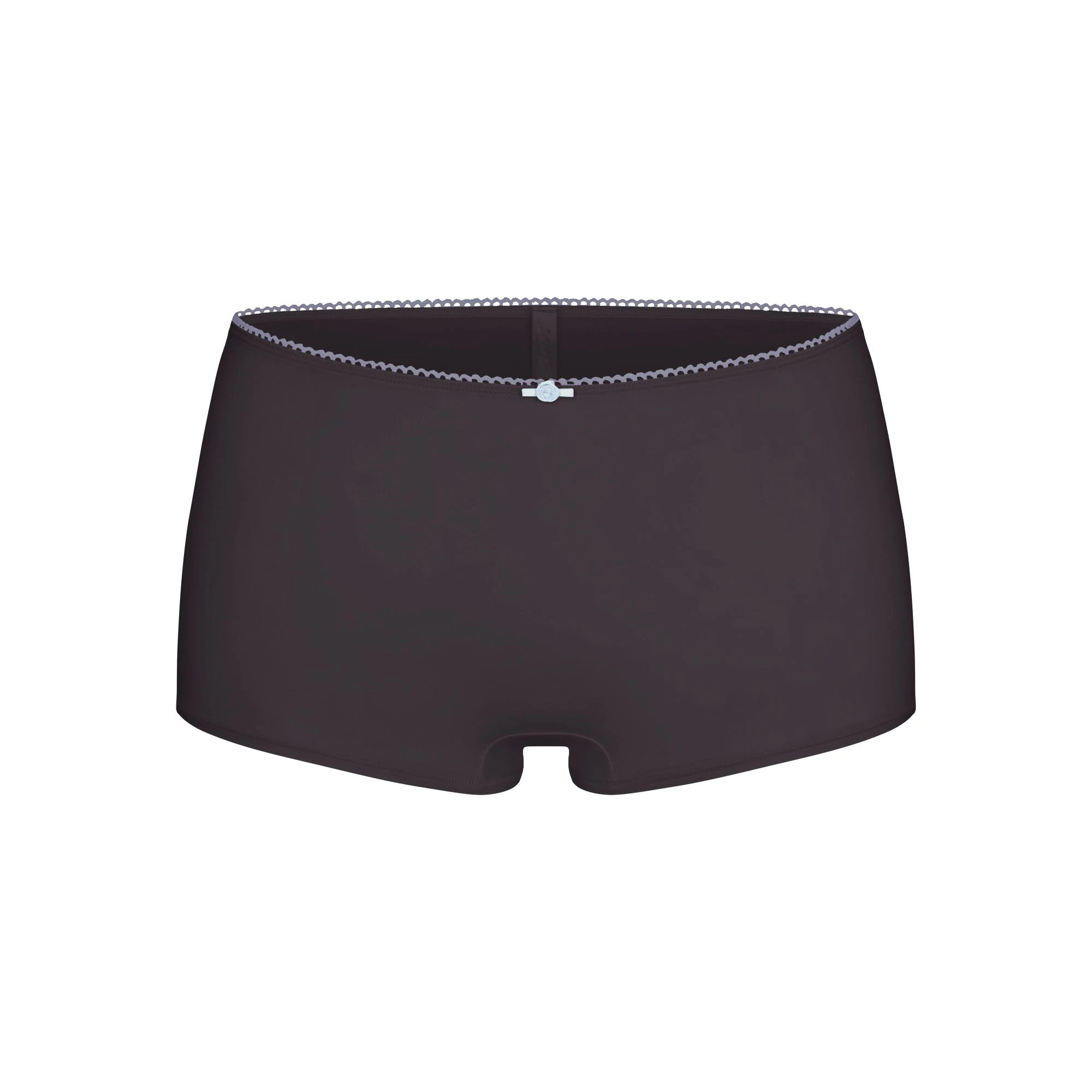 FITS EVERYBODY PICOT BOY SHORT | ASH CONTRAST FLAT ON A WHITE BACKGROUND | FLT