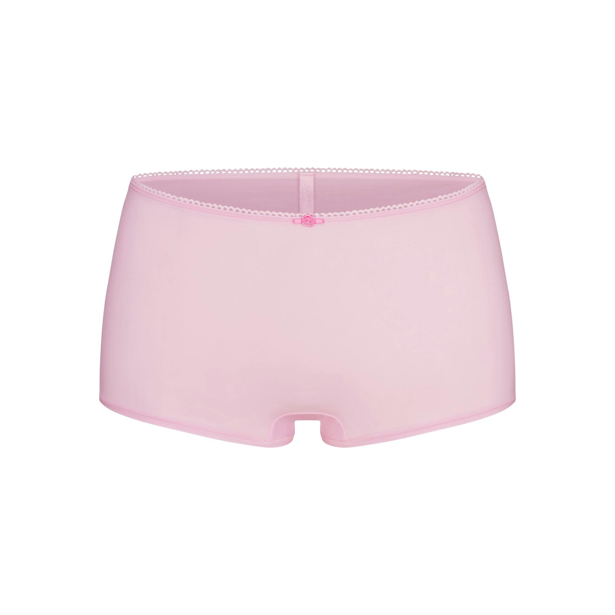 FITS EVERYBODY PICOT BOY SHORT | CHERRY BLOSSOM TONAL FLAT ON A WHITE BACKGROUND | FLT