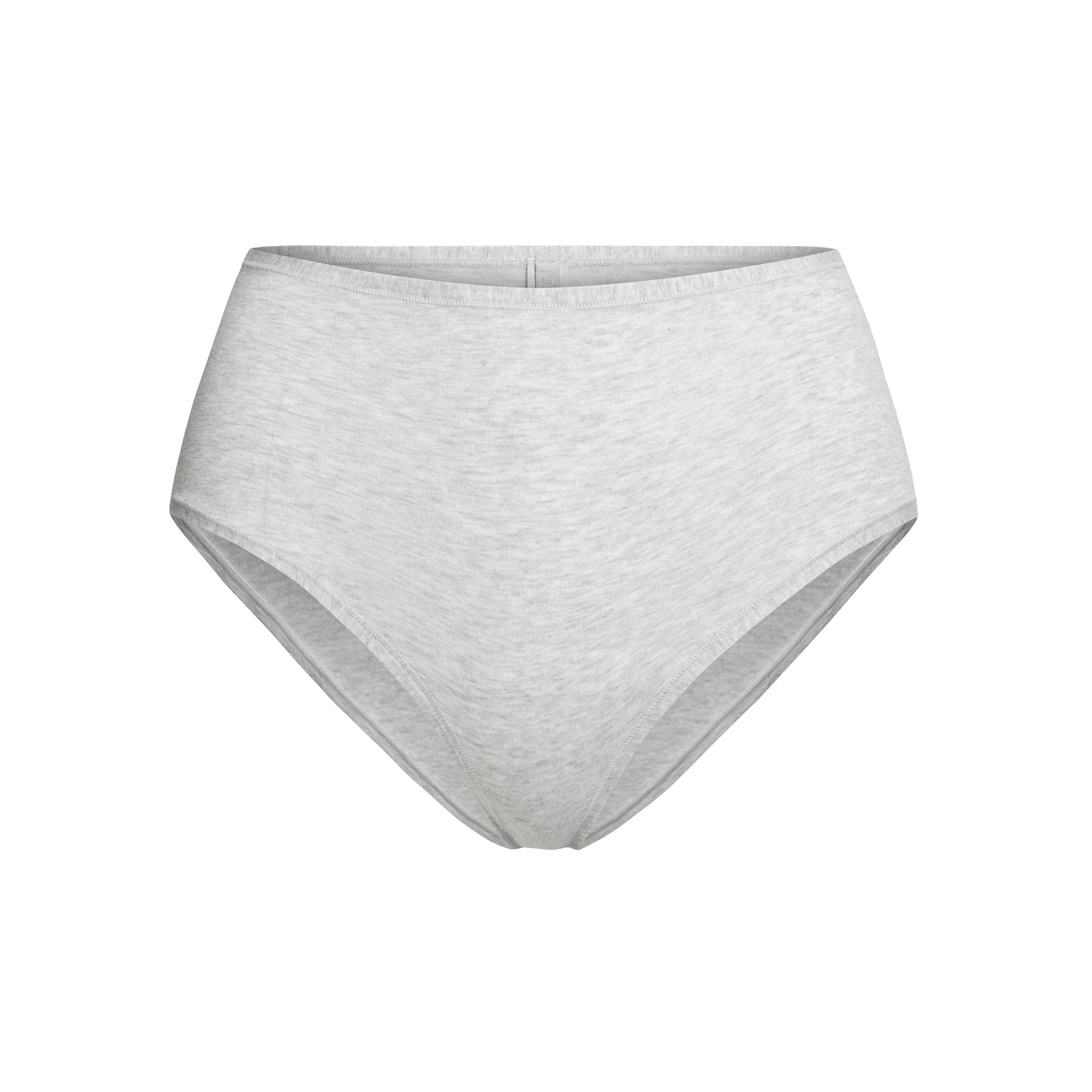COTTON JERSEY FULL BRIEF | LIGHT HEATHER GREY FLAT ON A WHITE BACKGROUND | FLT