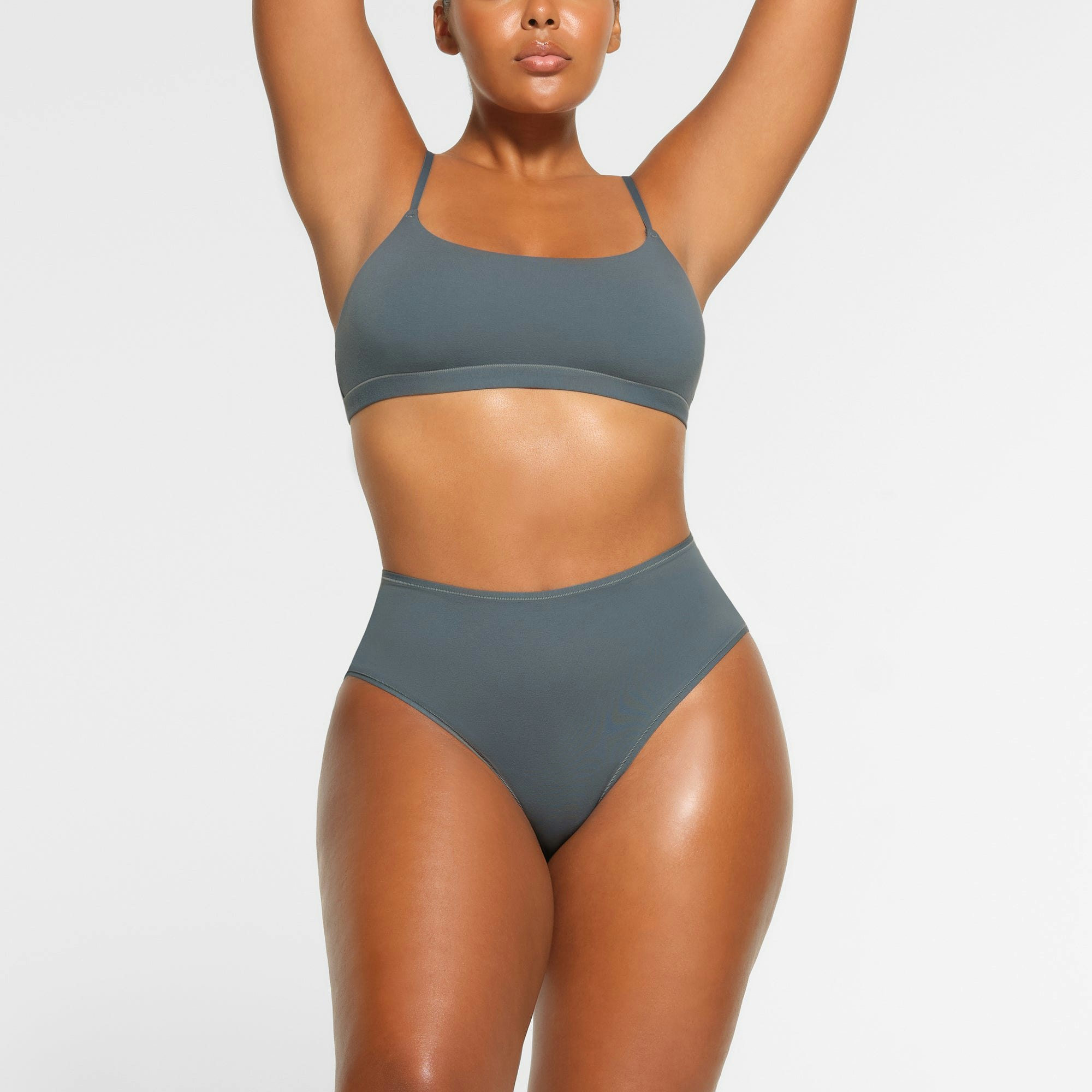 COTTON JERSEY FULL BRIEF WORN BY A MODEL IN FRONT VIEW