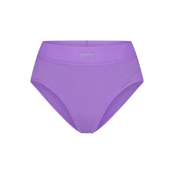 COTTON RIB BRIEF | ULTRA VIOLET(BRIEFS, PANTIES) FLAT ON A WHITE BACKGROUND