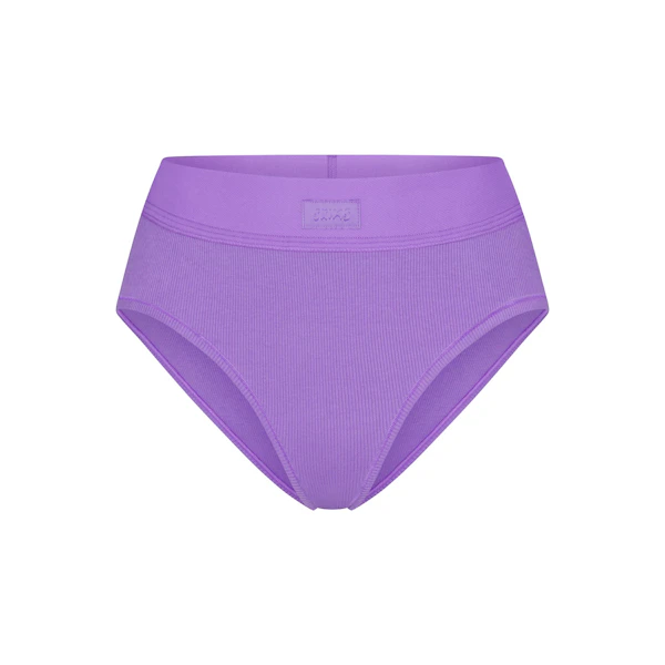 COTTON RIB BRIEF | ULTRA VIOLET(BRIEFS, PANTIES) FLAT ON A WHITE BACKGROUND