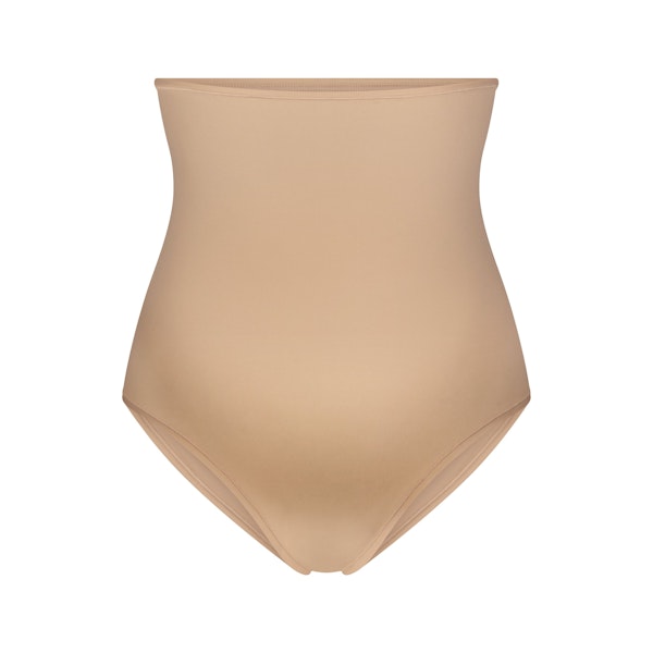 FITS EVERYBODY MATERNITY HIGH-WAISTED BRIEF | CLAY (BRIEFS, PANTIES) LAYS FLAT ON A WHITE BACKGROUND | FLT