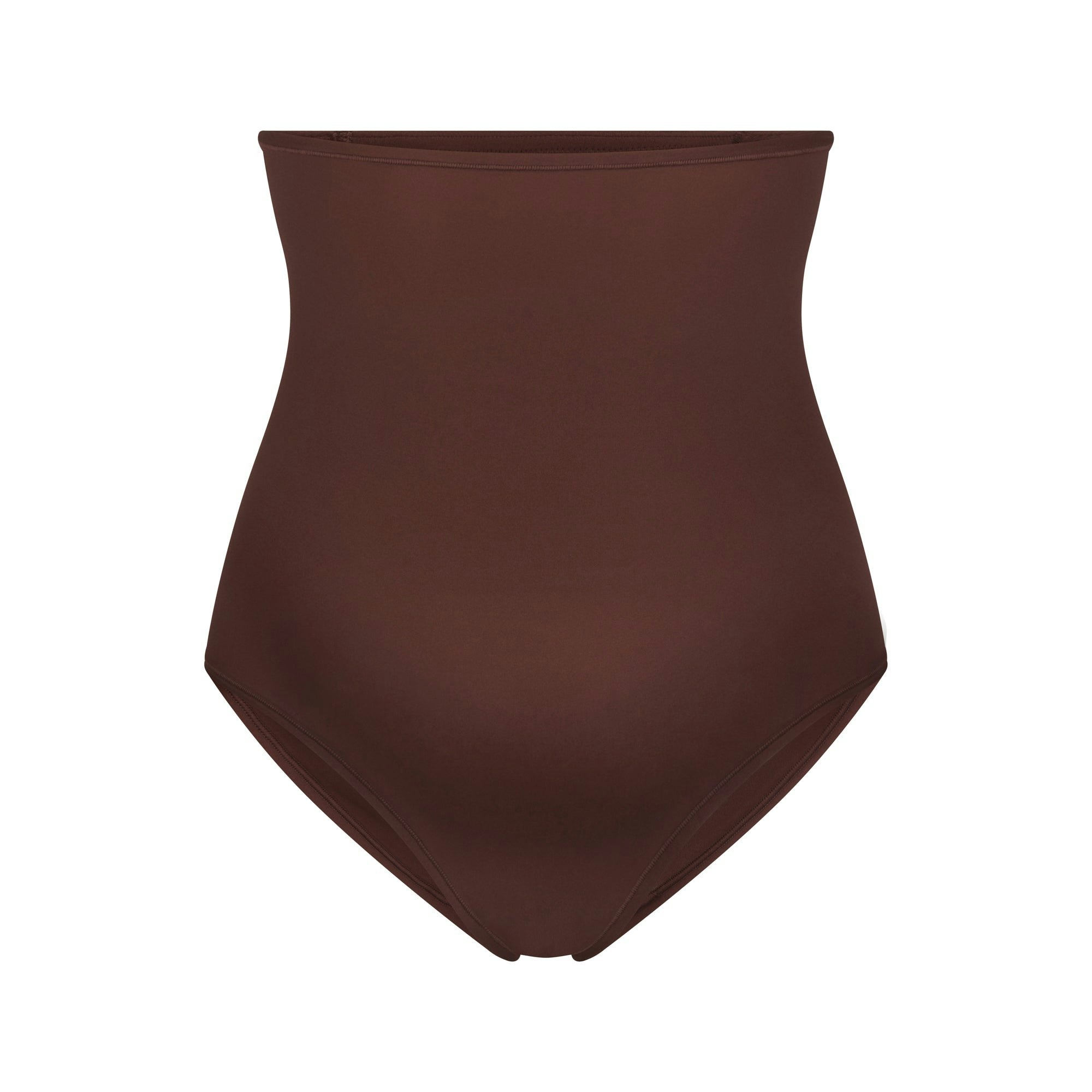 FITS EVERYBODY MATERNITY HIGH-WAISTED BRIEF | COCOA (BRIEFS, PANTIES) LAYS FLAT ON A WHITE BACKGROUND | FLT