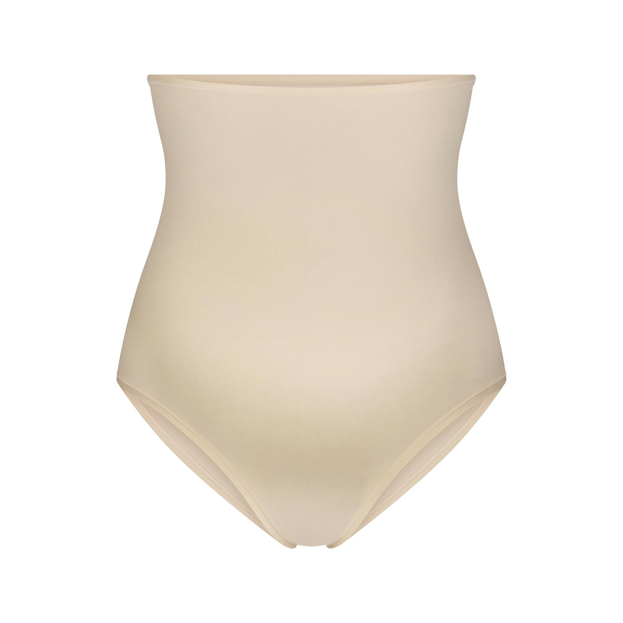 FITS EVERYBODY MATERNITY HIGH-WAISTED BRIEF | SAND (BRIEFS, PANTIES) LAYS FLAT ON A WHITE BACKGROUND | FLT