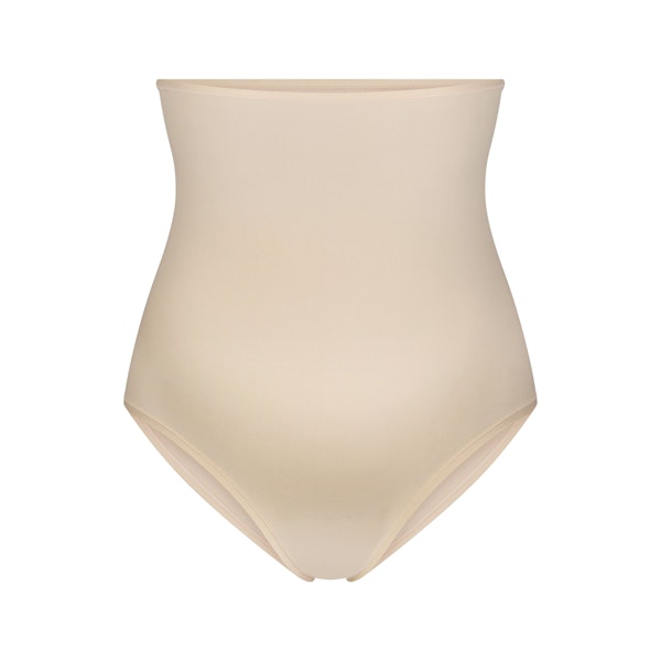 FITS EVERYBODY MATERNITY HIGH-WAISTED BRIEF | SAND (BRIEFS, PANTIES) LAYS FLAT ON A WHITE BACKGROUND | FLT