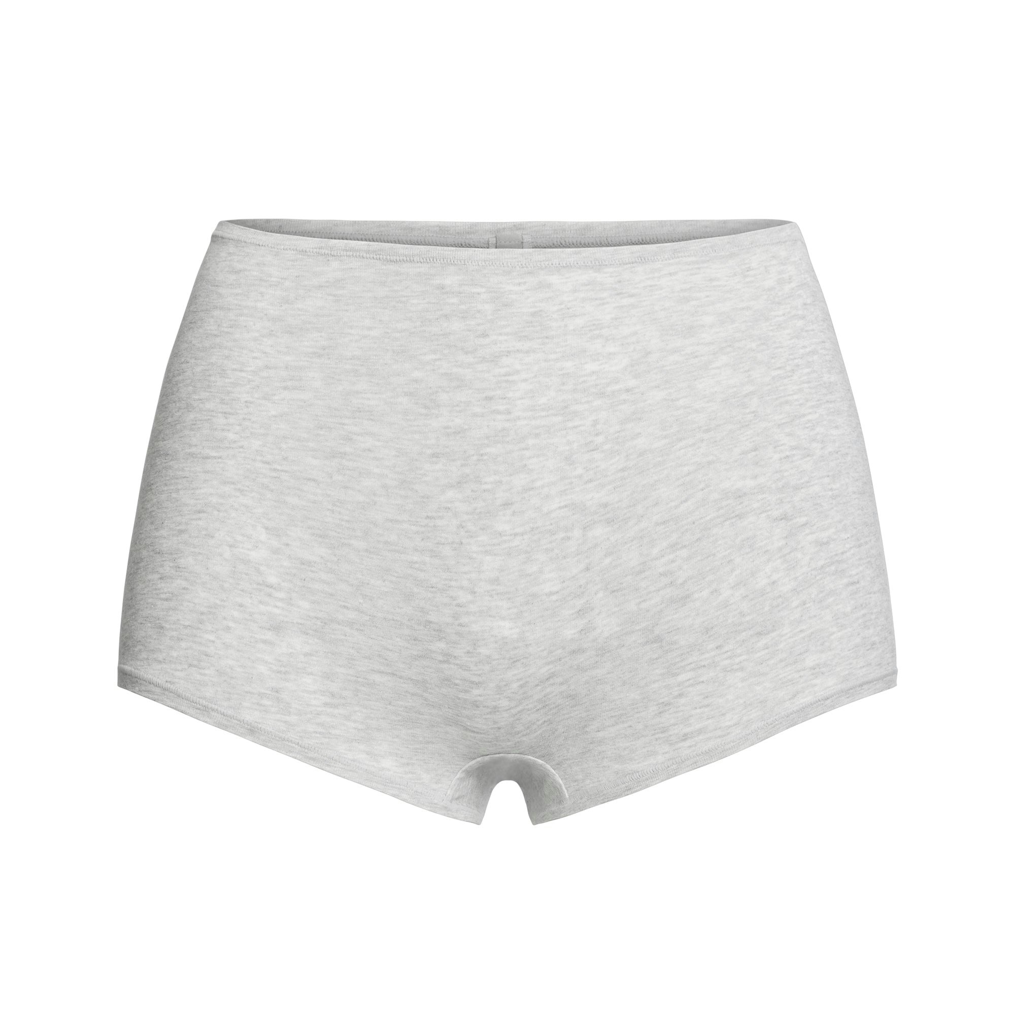 COTTON JERSEY BOY SHORT | LIGHT HEATHER GREY FLAT ON A WHITE BACKGROUND | FLT