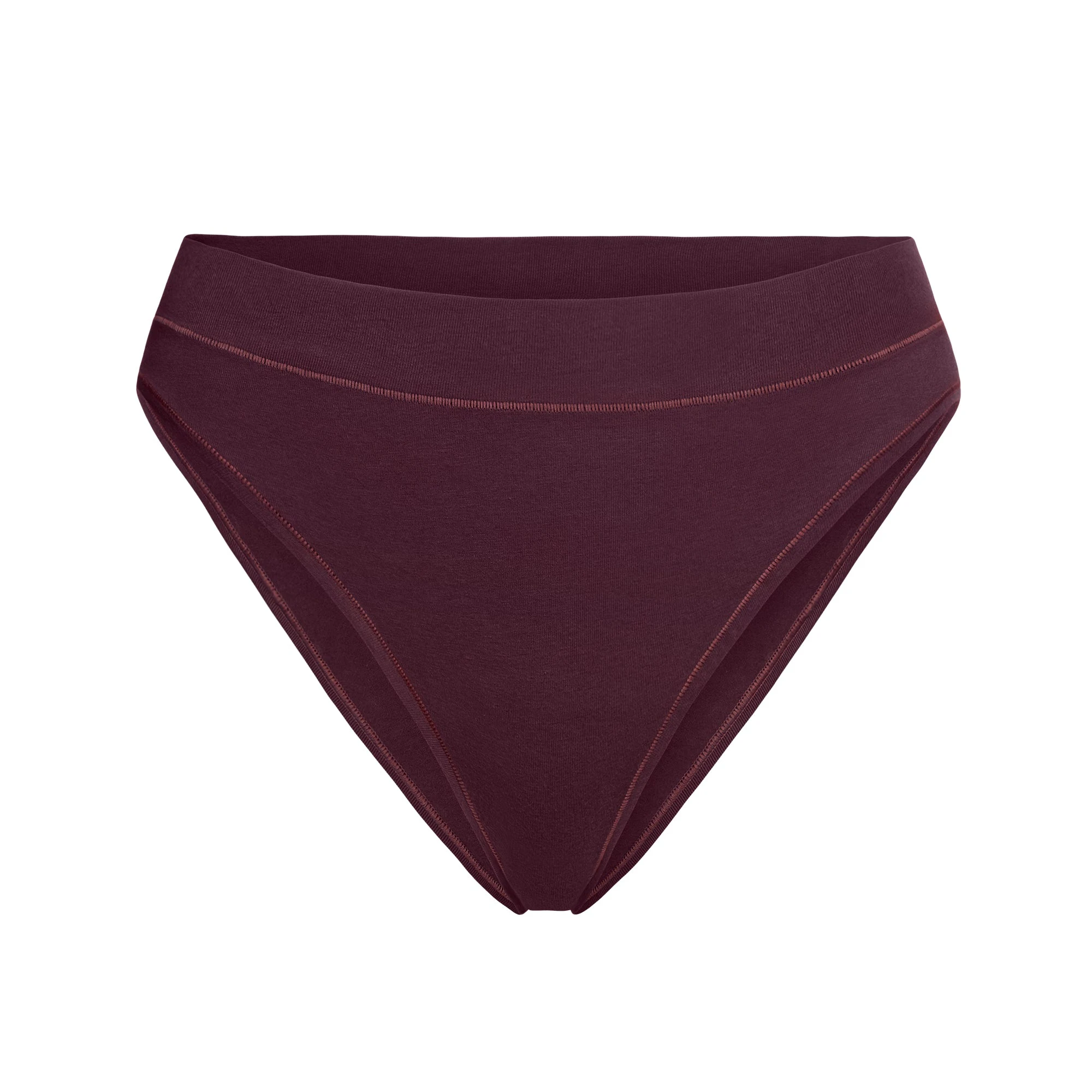 COTTON JERSEY CHEEKY TANGA | CURRANT FLAT ON A WHITE BACKGROUND @ | FLT