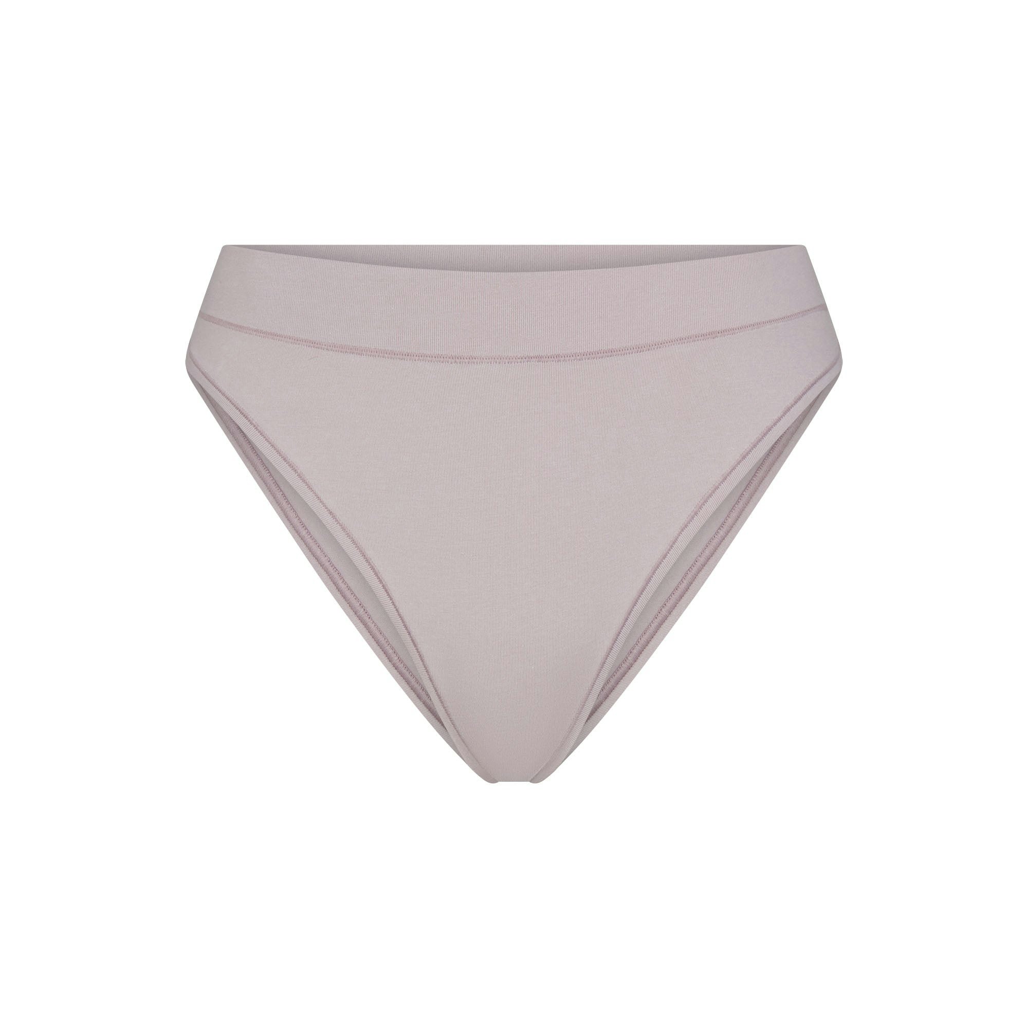 COTTON JERSEY CHEEKY TANGA | OYSTER FLAT ON A WHITE BACKGROUND