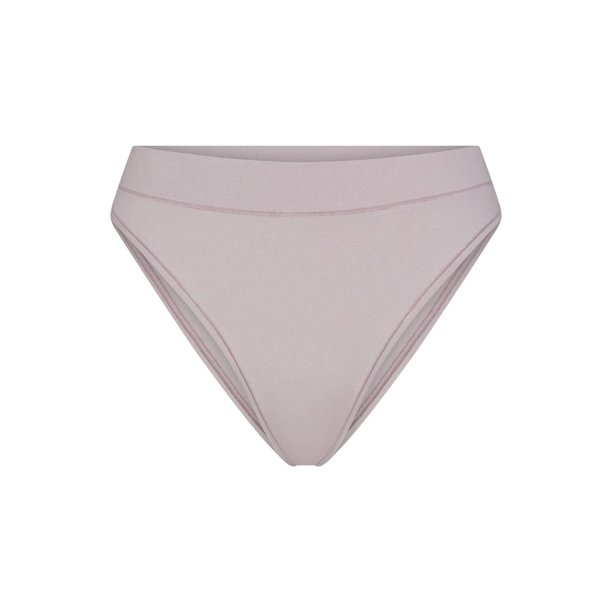 COTTON JERSEY CHEEKY TANGA | OYSTER FLAT ON A WHITE BACKGROUND