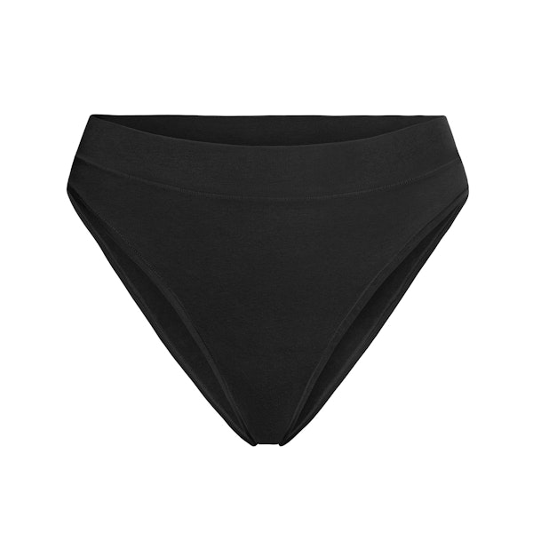 COTTON JERSEY CHEEKY TANGA | SOOT FLAT ON A WHITE BACKGROUND | FLT