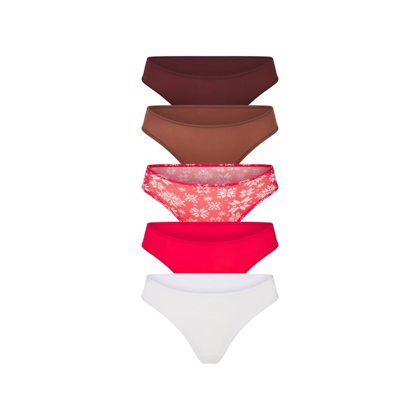 FITS EVERYBODY CHEEKY BRIEF 5-PACK | BRANDY MULTI FLAT ON A WHITE BACKGROUND | FLT | FOCUS: 0.0, 1.0, 0.9