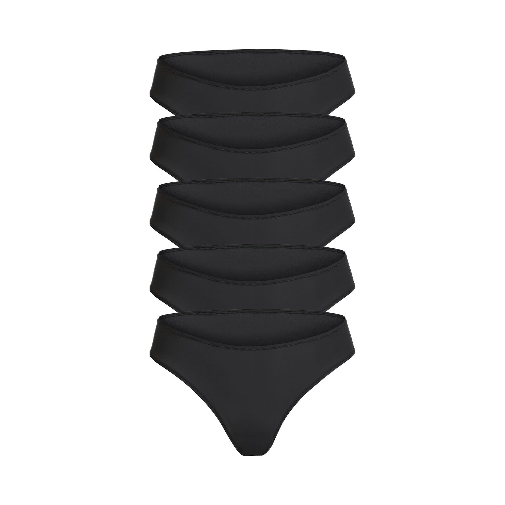 FITS EVERYBODY CHEEKY BRIEF 5-PACK | ONYX FLAT ON A WHITE BACKGROUND | FLT