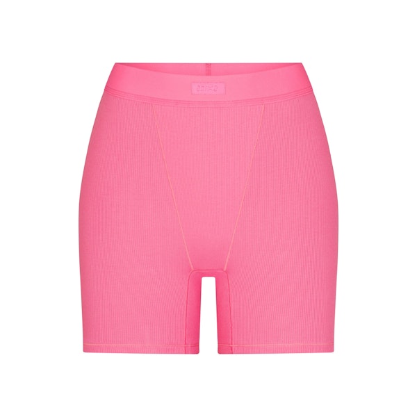 COTTON RIB BOXER | SUGAR PINK(BOXERS, BOTTOMS) FLAT ON A WHITE BACKGROUND | FLT