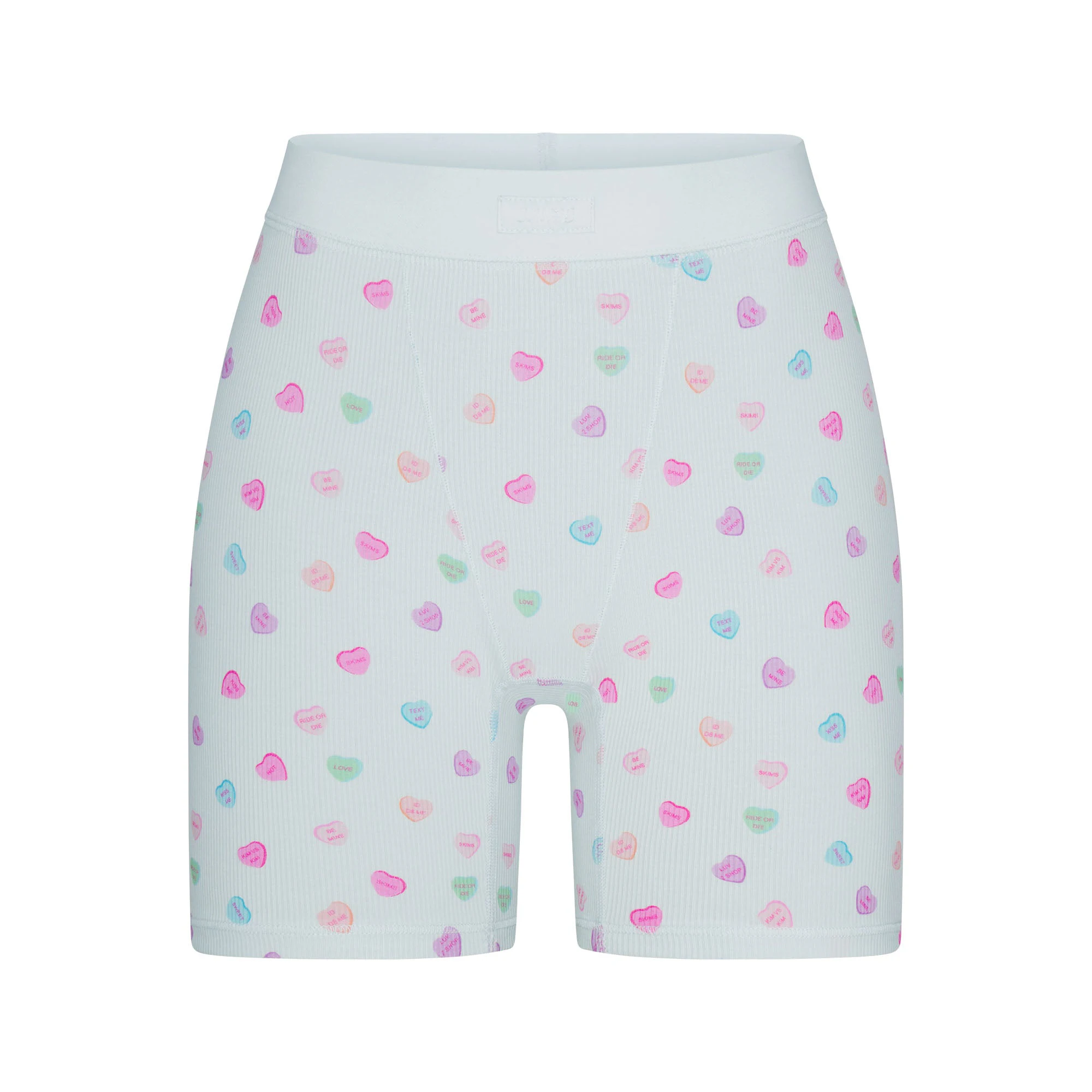 SOFT LOUNGE BOXER | CLOUD CANDY HEART PRINT FLAT ON A WHITE BACKGROUND | FLT