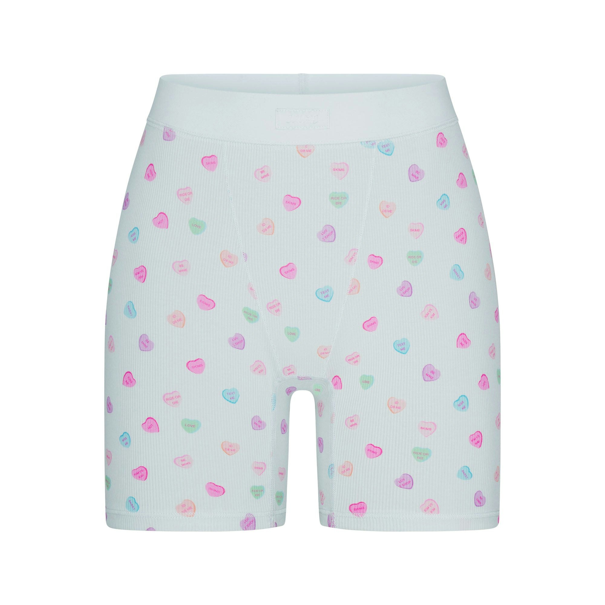 SOFT LOUNGE BOXER | CLOUD CANDY HEART PRINT FLAT ON A WHITE BACKGROUND | FLT