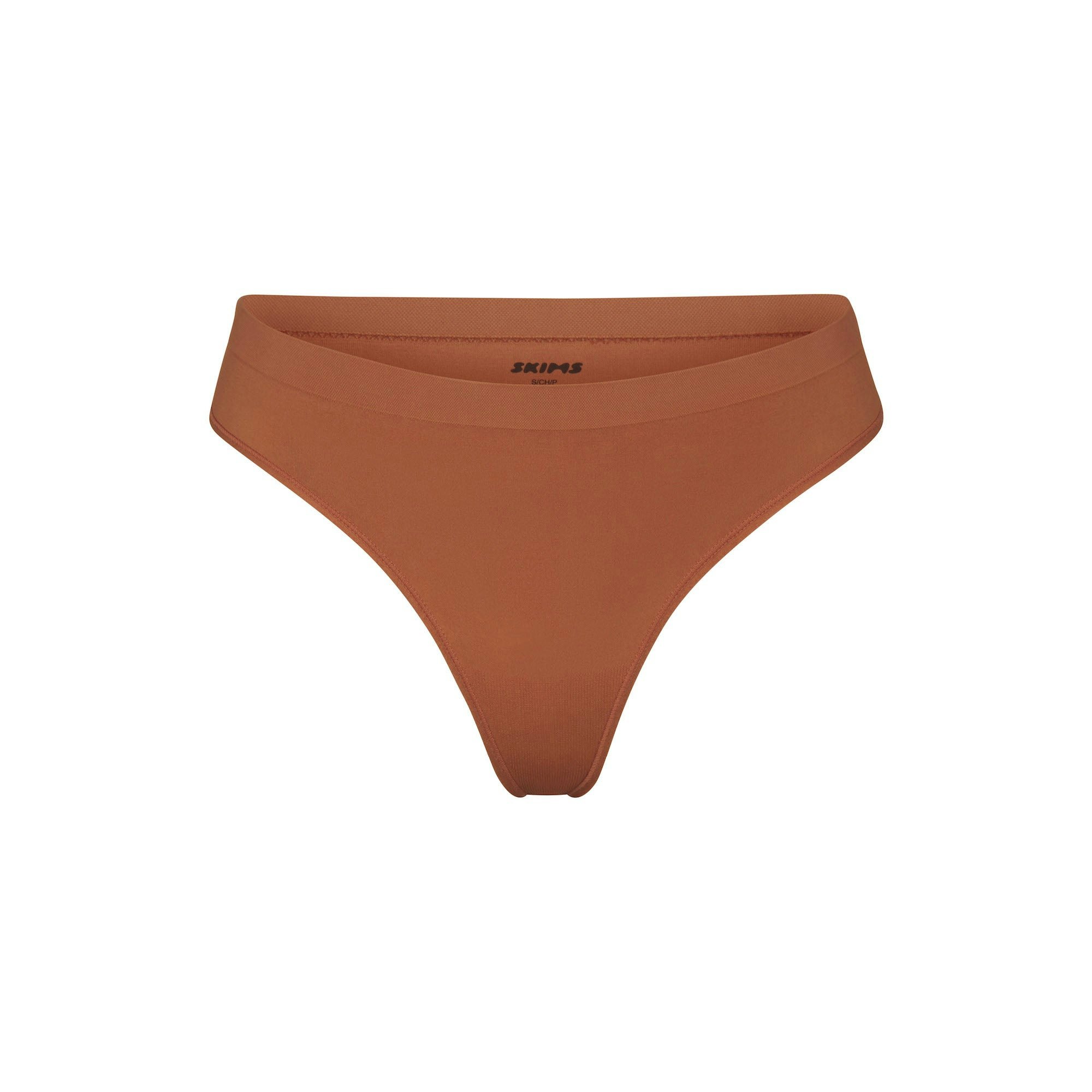 SOFT SMOOTHING SEAMLESS THONG | BRONZE (THONGS, PANTIES) LAYS FLAT ON A WHITE BACKGROUND