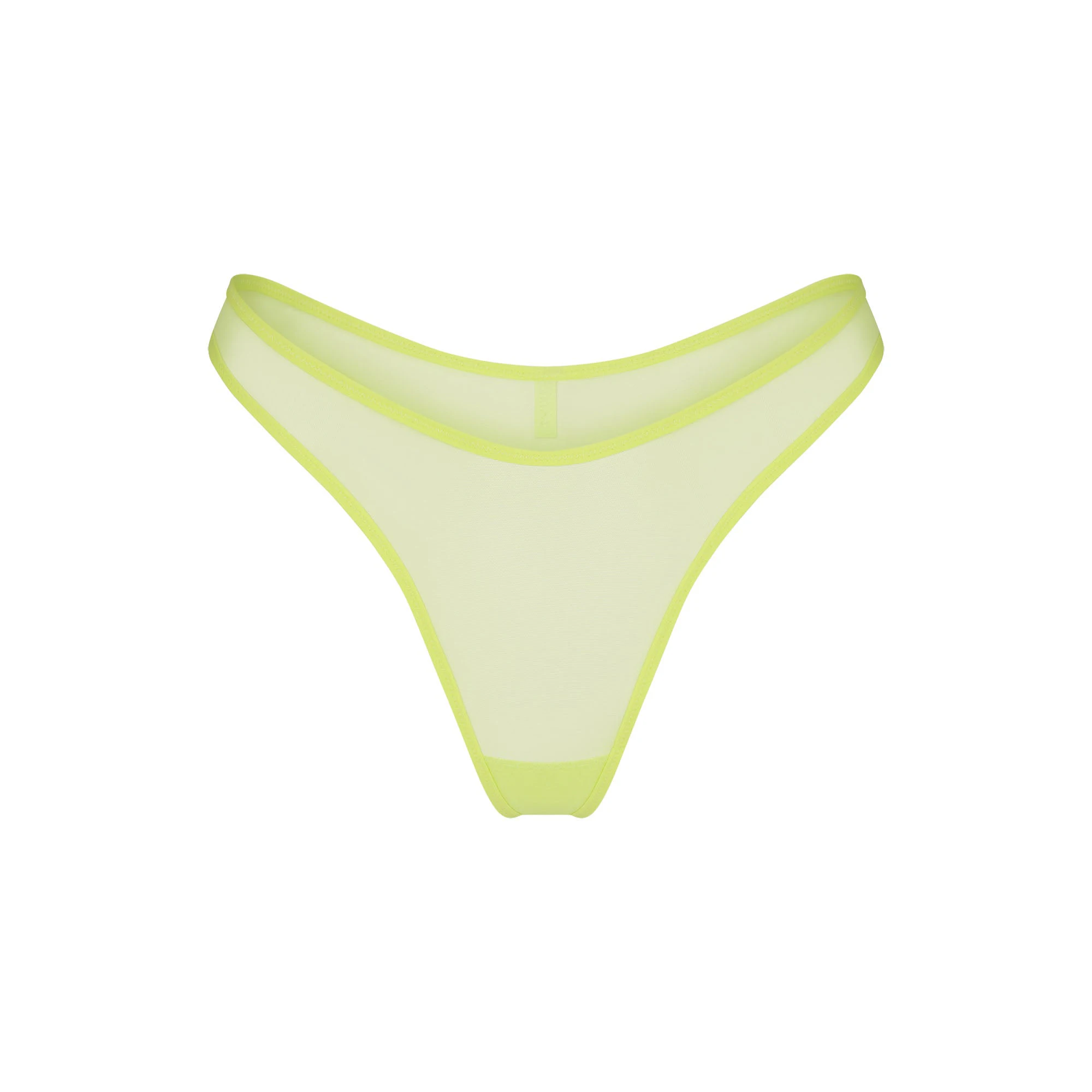 ULTRA FINE MESH THONG DAFFODIL FLAT ON A WHITE BACKGROUND | FLT | FLT