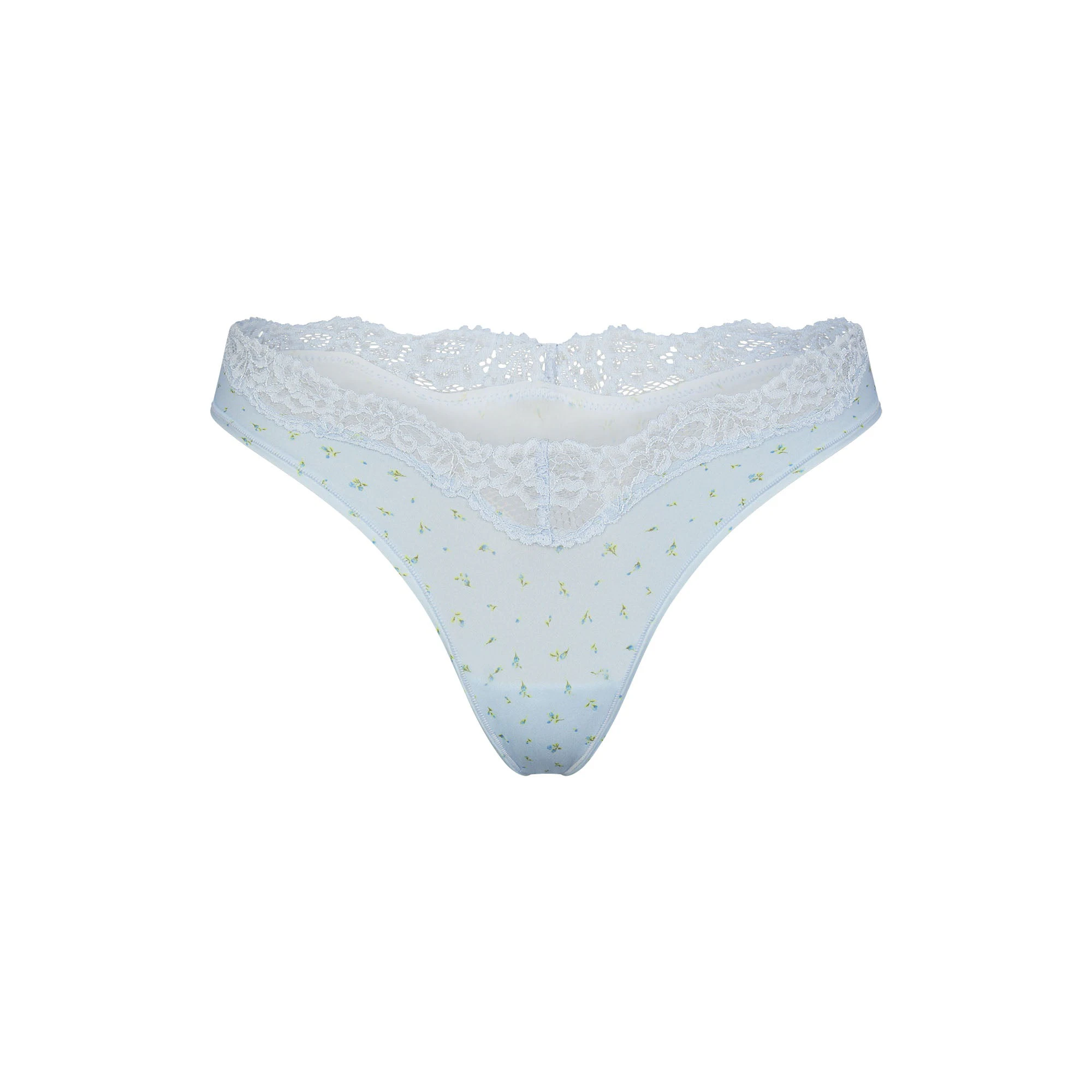FITS EVERYBODY LACE DIPPED THONG 5-PACK | CELESTE ROSEBUD MULTI FLAT ON A WHITE BACKGROUND | FLT