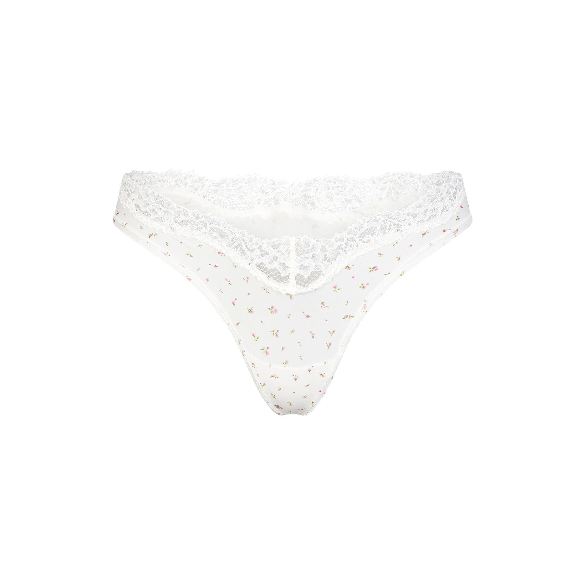 FITS EVERYBODY LACE DIPPED THONG 5-PACK | CHERRY BLOSSOM ROSEBUD MULTI FLAT ON A WHITE BACKGROUND | FLT