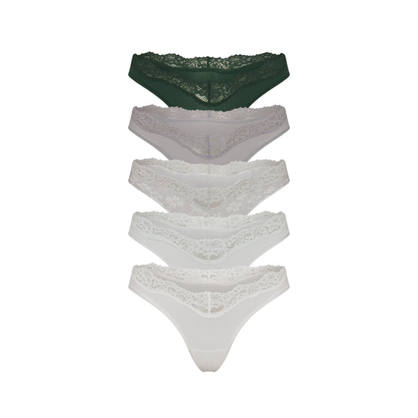 FITS EVERYBODY LACE CHEEKY TANGA 5-PACK | TANZANITE MULTI