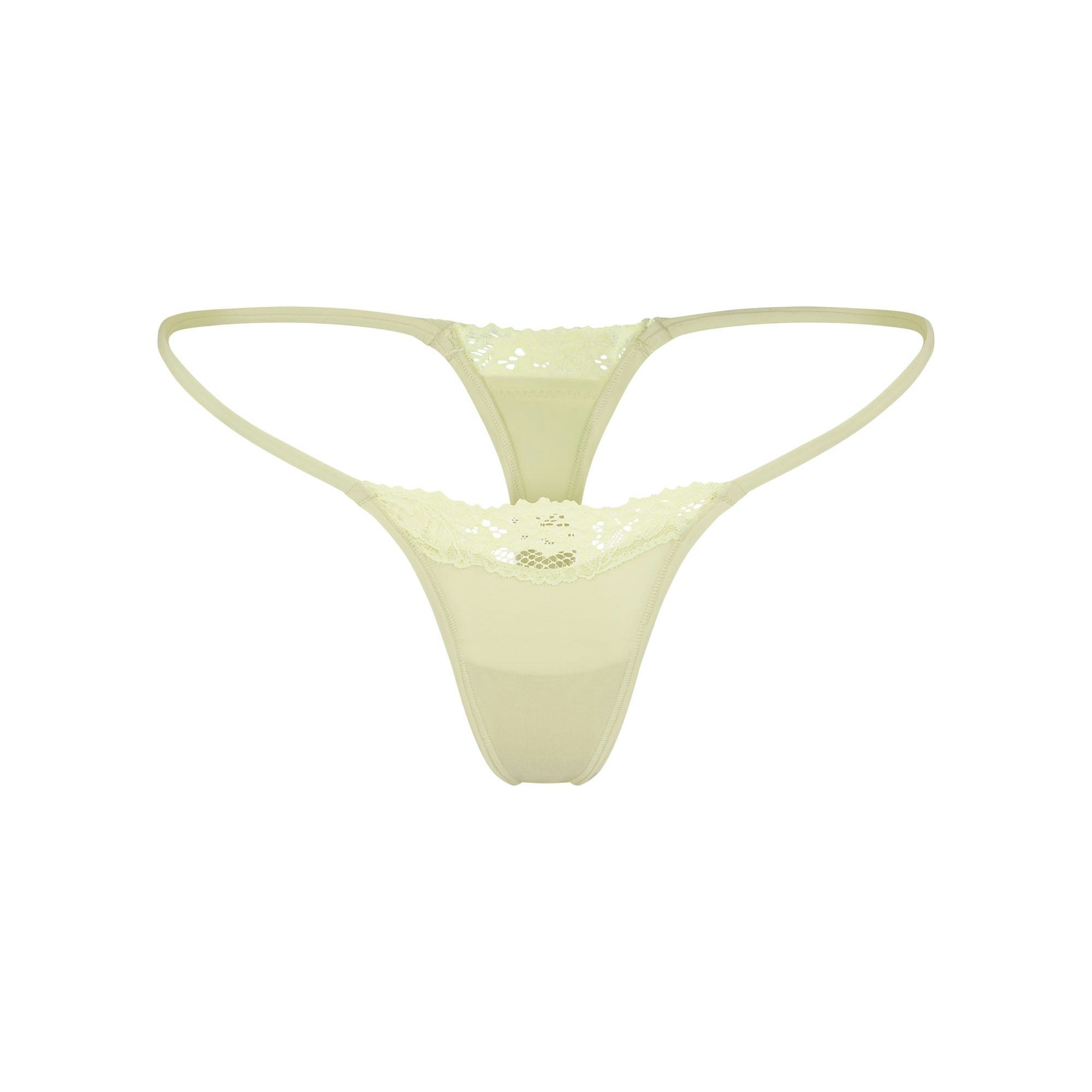 FITS EVERYBODY LACE STRING THONG | SAGE (THONGS, PANTIES) FLAT ON A WHITE BACKGROUND | FLT