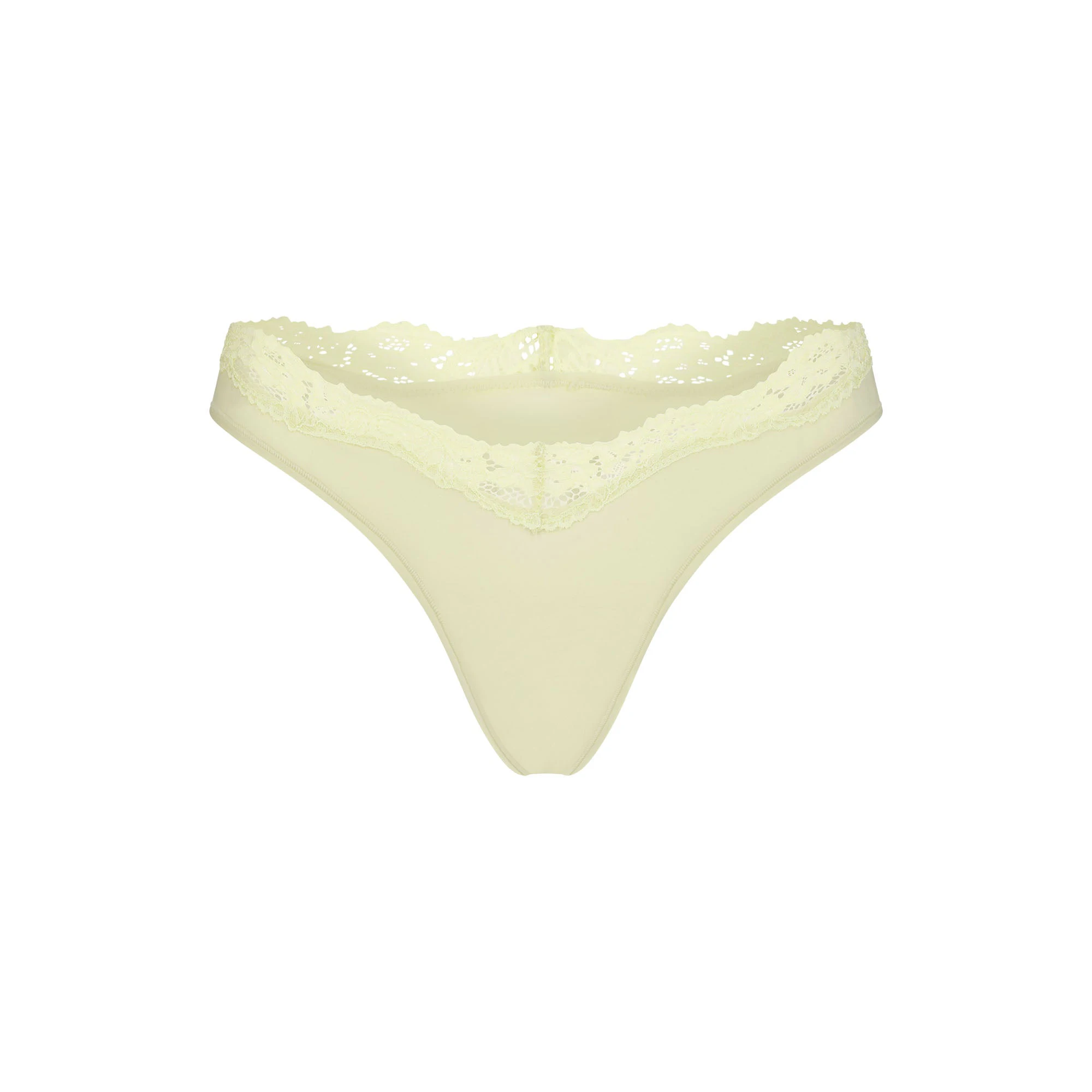 FITS EVERYBODY LACE DIPPED THONG | SAGE (THONGS, PANTIES) FLAT ON A WHITE BACKGROUND | FLT