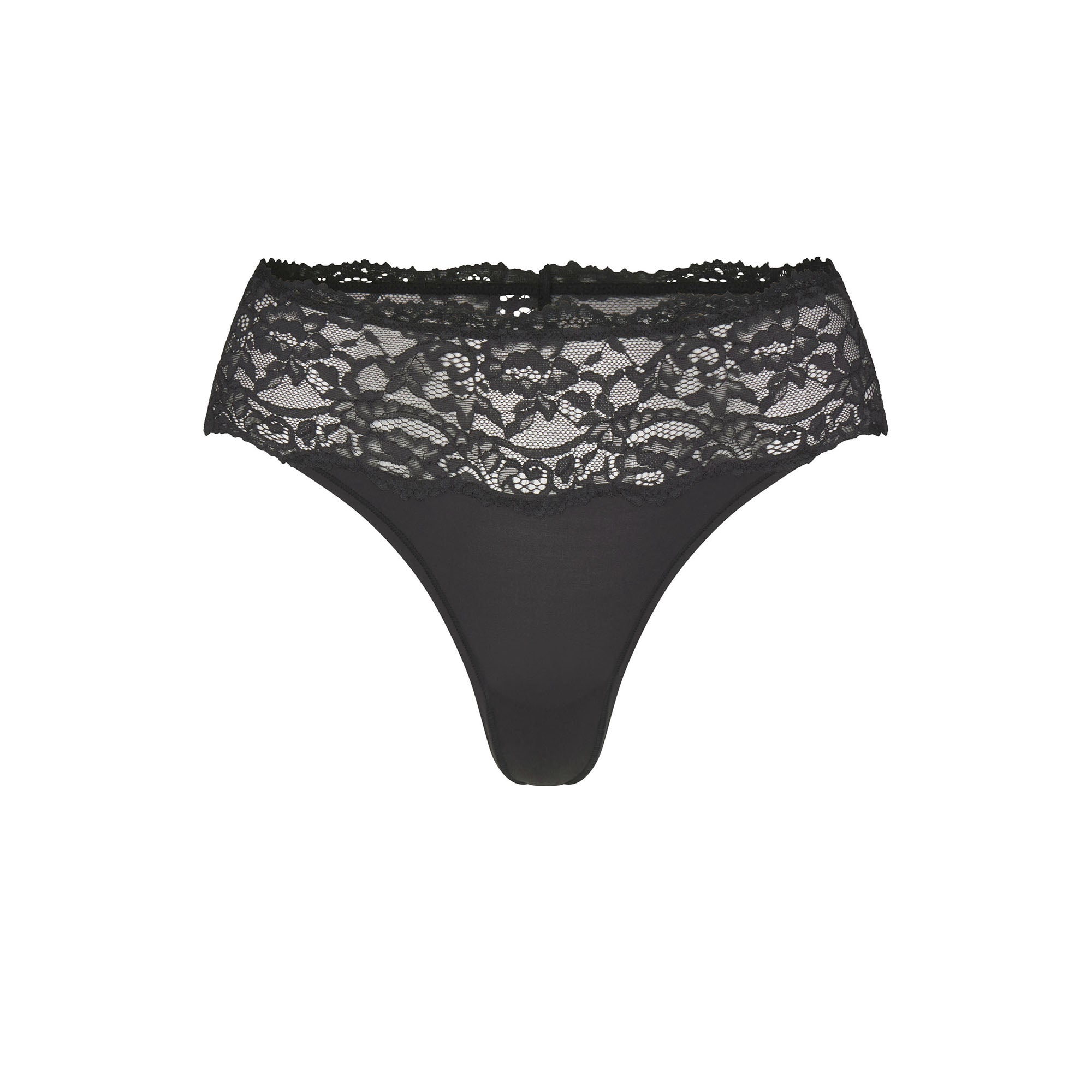 【SKIMS】Lace Thong FITS EVERYBODY LACE DIPPED THONG | ONYX