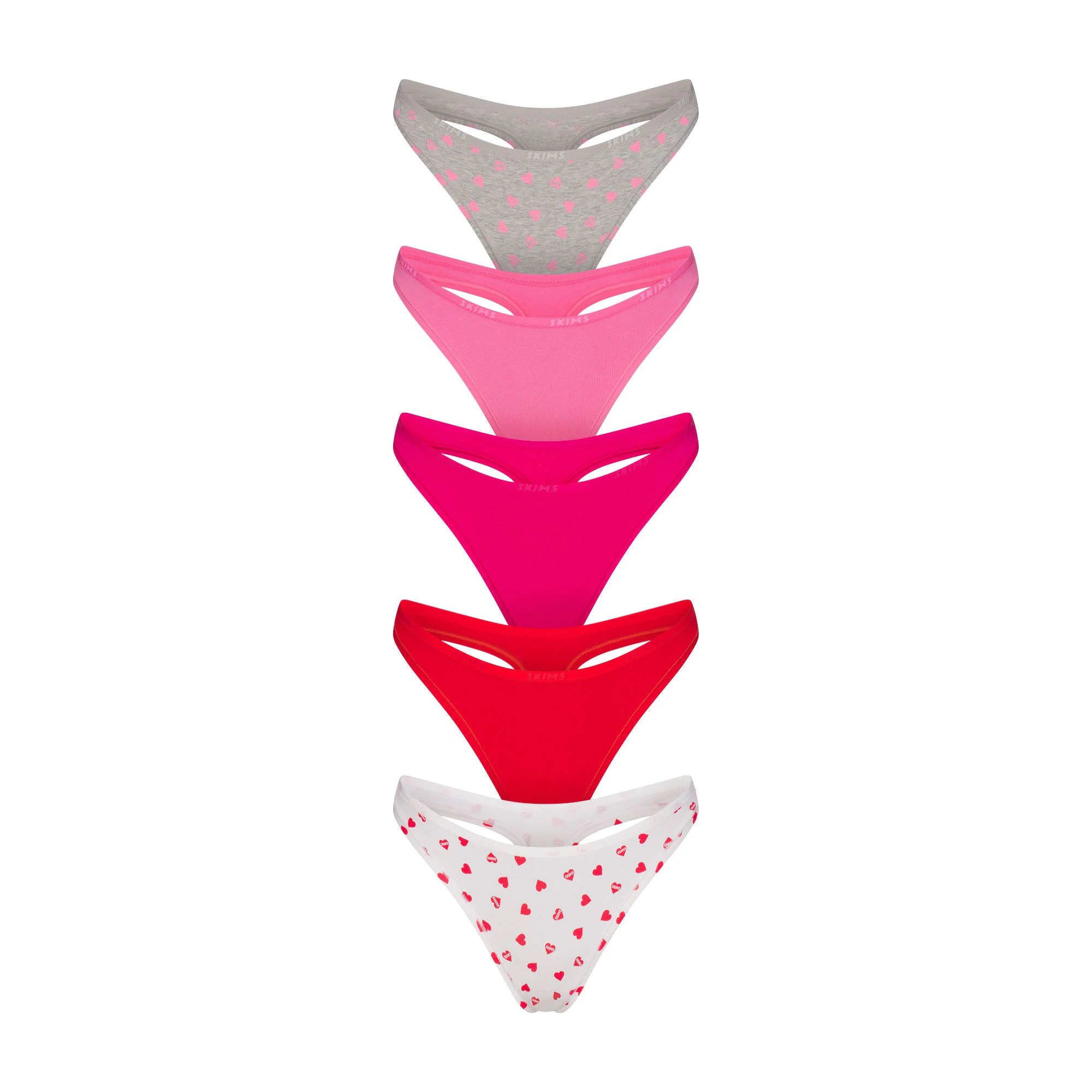 COTTON LOGO DIPPED THONG 5-PACK | PUNCH MULTI FLAT ON A WHITE BACKGROUND | FLT