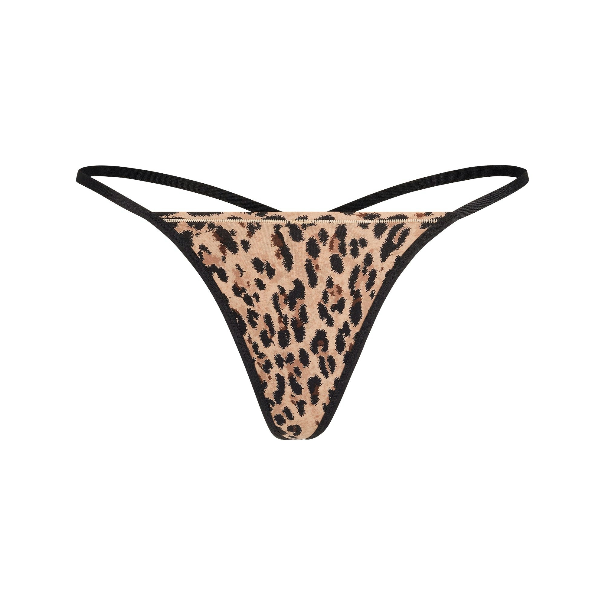 FITS EVERYBODY T-STRING THONG | SIENNA JAGUAR PRINT FLAT ON A WHITE BACKGROUND | FLT