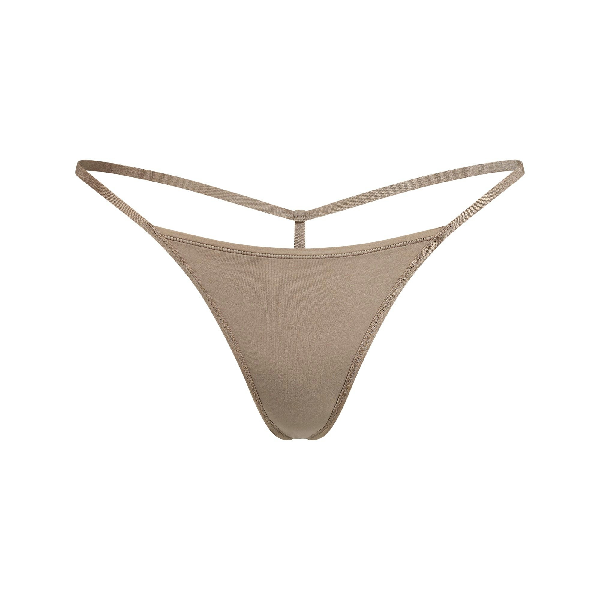 FITS EVERYBODY T-STRING THONG | TRUFFLE FLAT ON A WHITE BACKGROUND | FLT