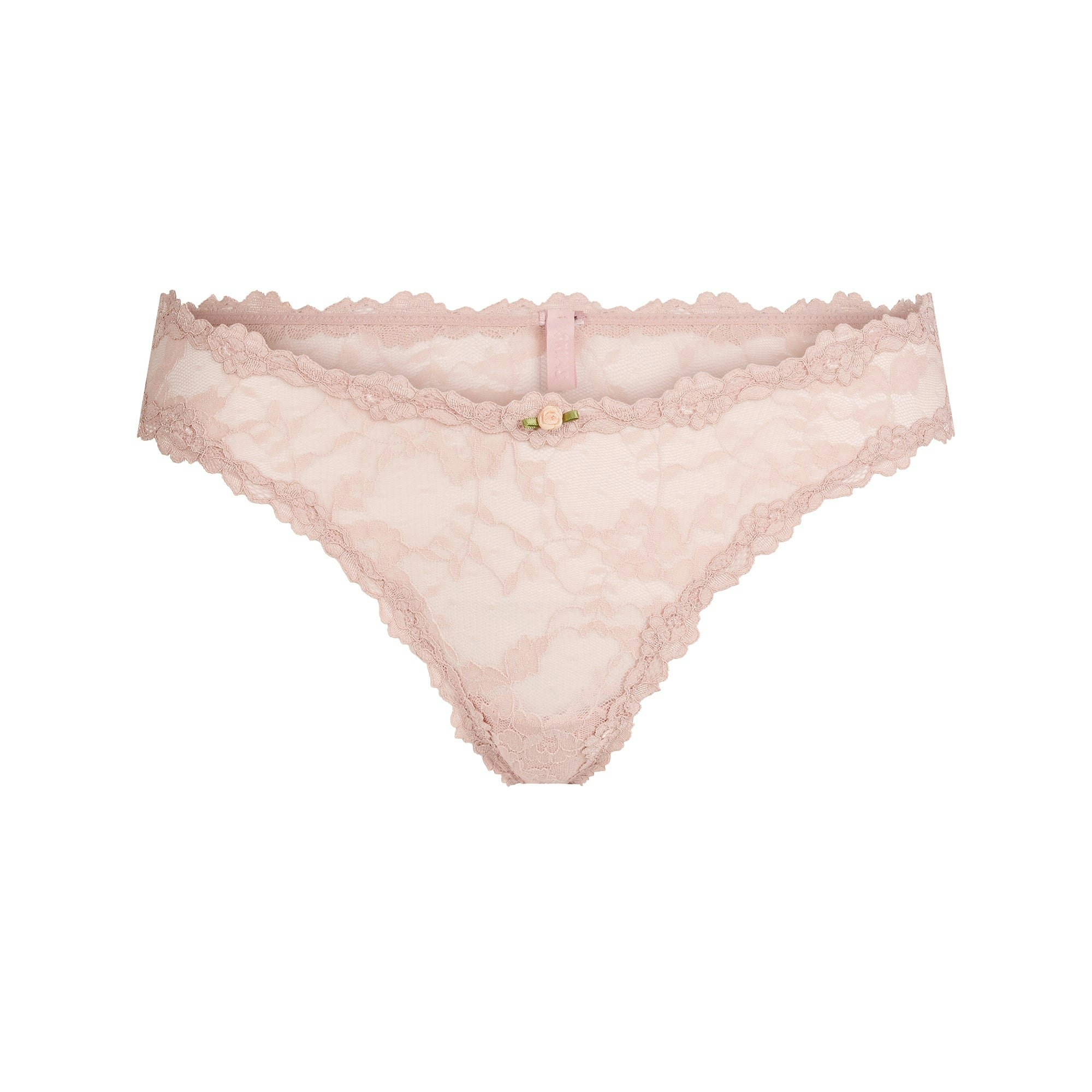 STRETCH LACE DIPPED THONG | MORGANITE FLAT ON A WHITE BACKGROUND | FLT