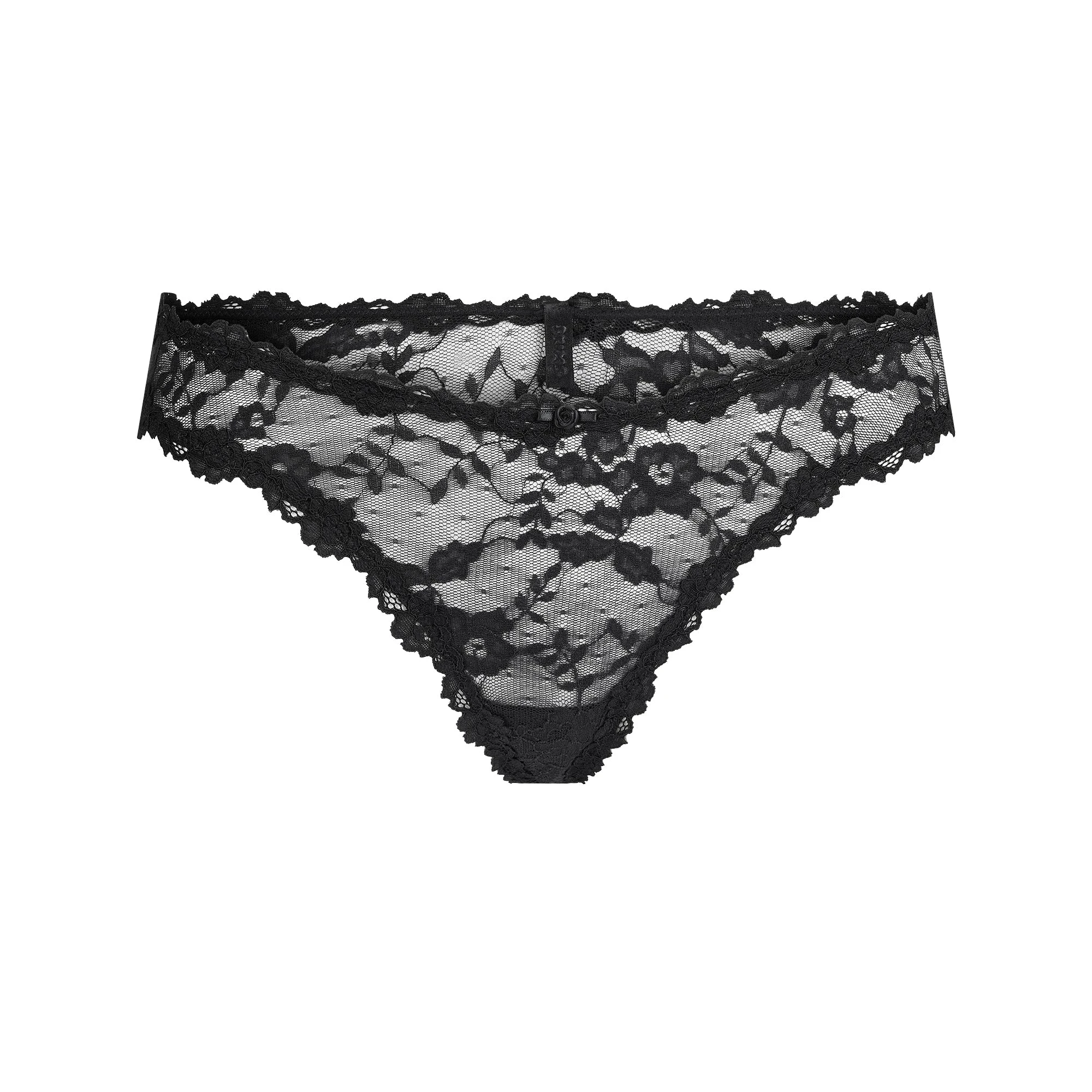 STRETCH LACE DIPPED THONG | SOOT FLAT ON A WHITE BACKGROUND | FLT