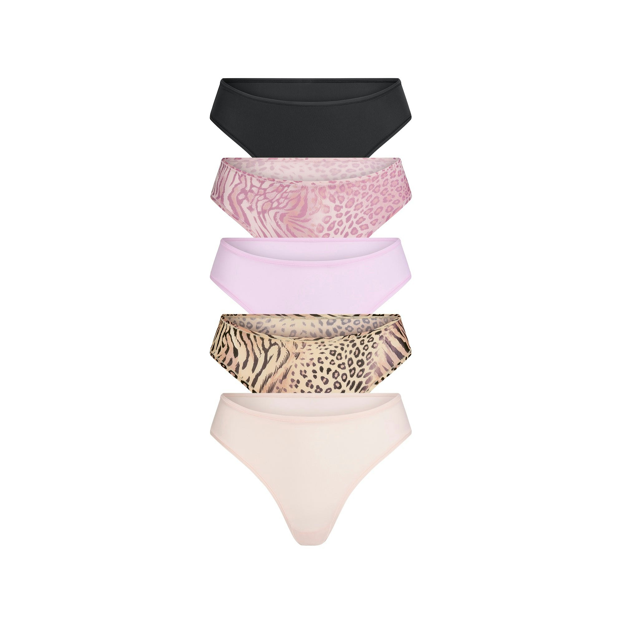 FITS EVERYBODY THONG 5-PACK | SAND BLOOM ANIMAL MULTI FLAT ON A WHITE BACKGROUND | FLT