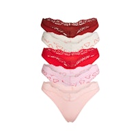 FITS EVERYBODY LACE DIPPED THONG 5-PACK