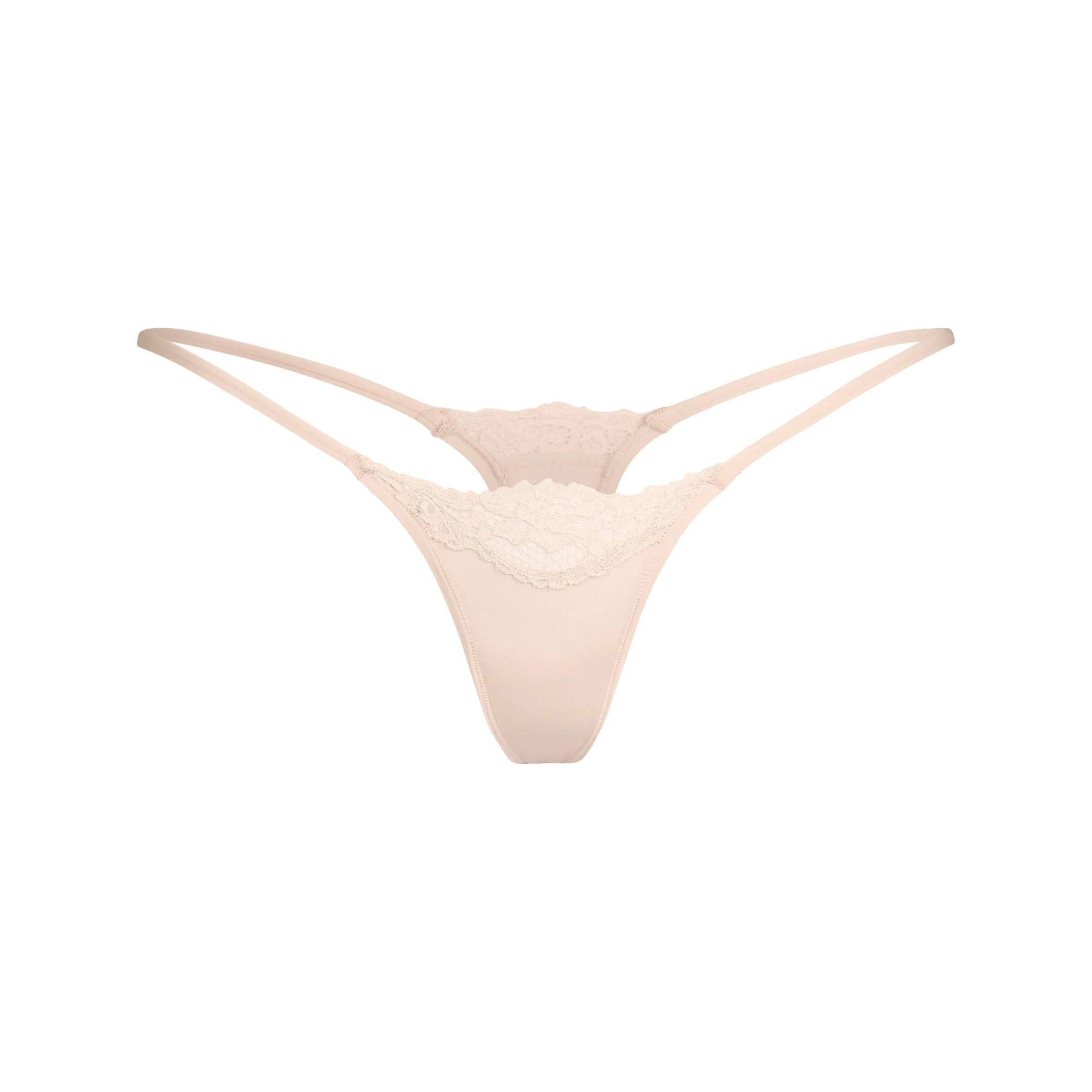 FITS EVERYBODY LACE STRING THONG | PRIMROSE TONAL FLAT ON A WHITE BACKGROUND | FLT