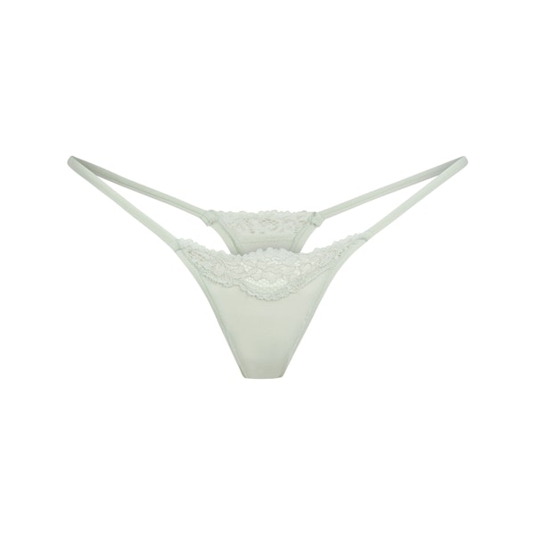 FITS EVERYBODY LACE STRING THONG | SPEARMINT FLAT ON A WHITE BACKGROUND | FLT
