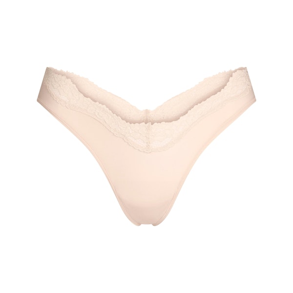 FITS EVERYBODY LACE DIPPED THONG | PRIMROSE TONAL FLAT ON A WHITE BACKGROUND | FLT