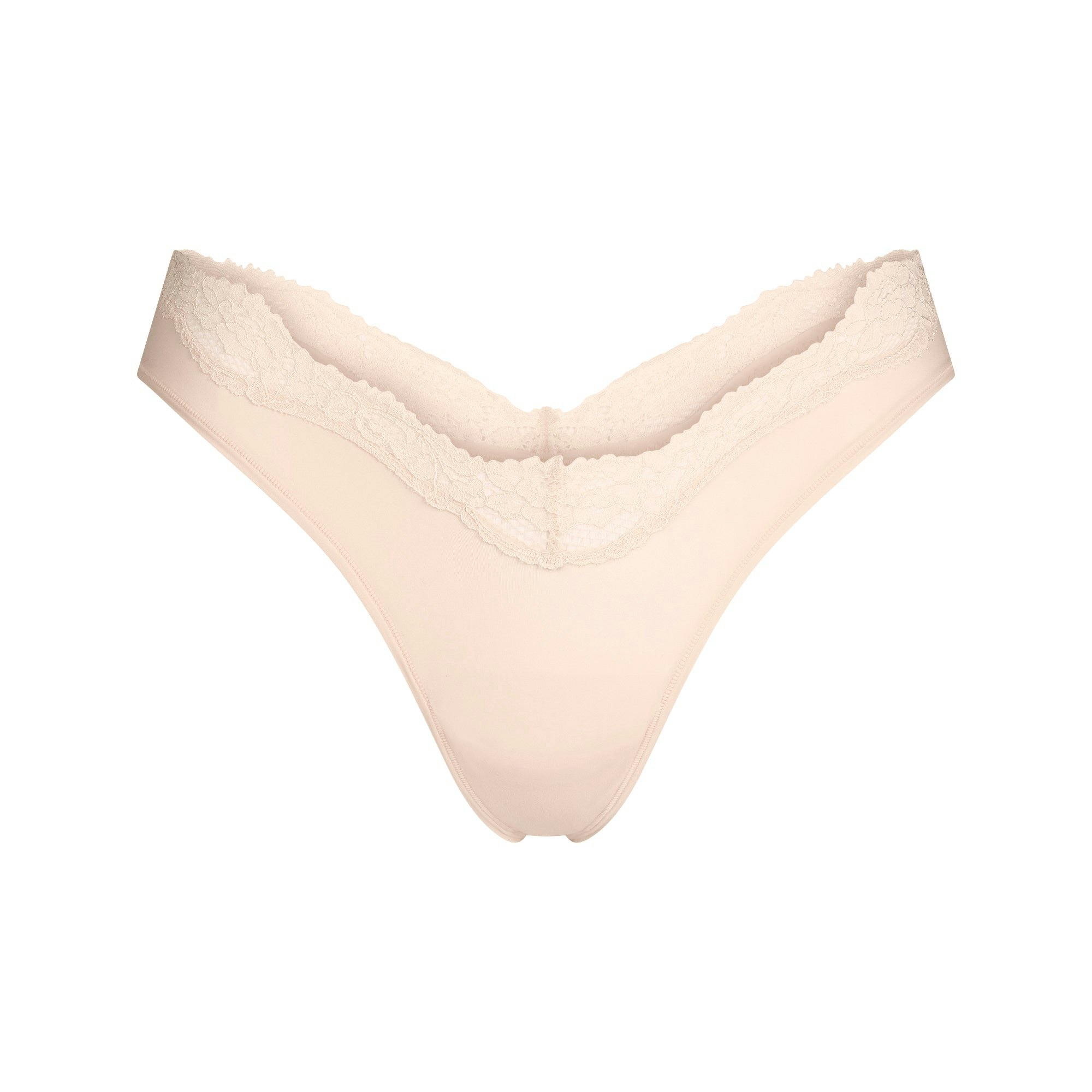 FITS EVERYBODY LACE DIPPED THONG | PRIMROSE TONAL FLAT ON A WHITE BACKGROUND | FLT