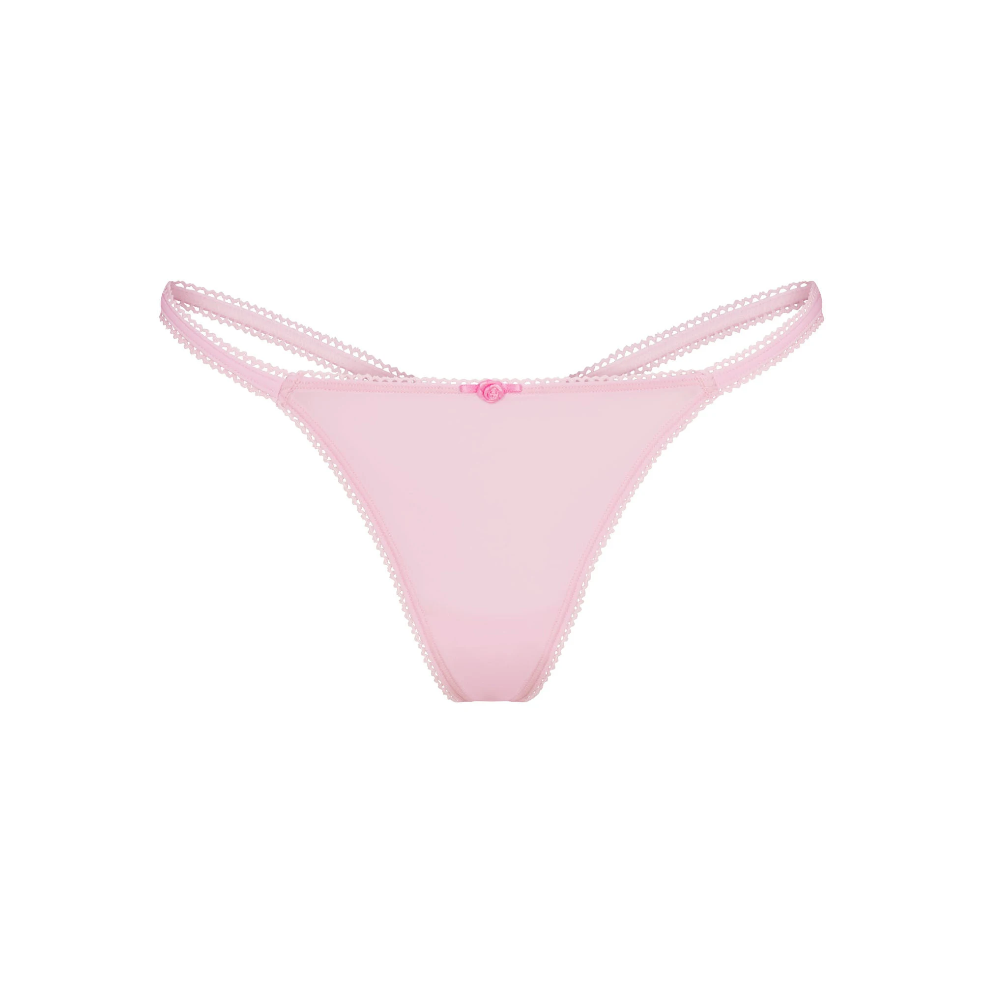 FITS EVERYBODY PICOT STRING THONG | CHERRY BLOSSOM TONAL FLAT ON A WHITE BACKGROUND | FLT