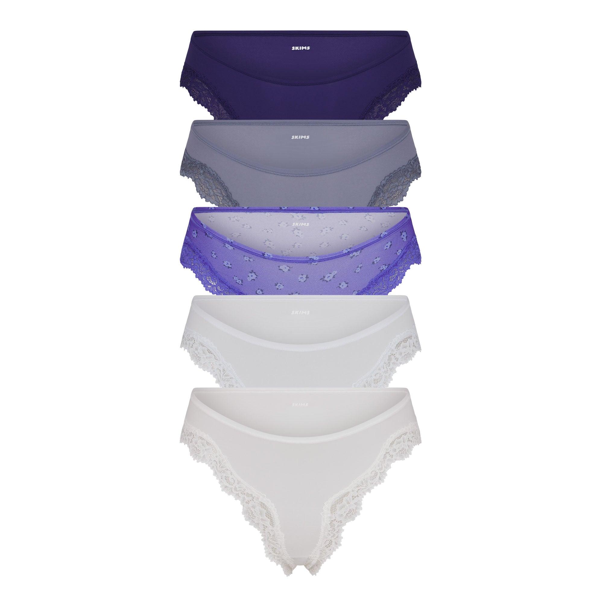FITS EVERYBODY LACE CHEEKY TANGA 5-PACK | TANZANITE MULTI