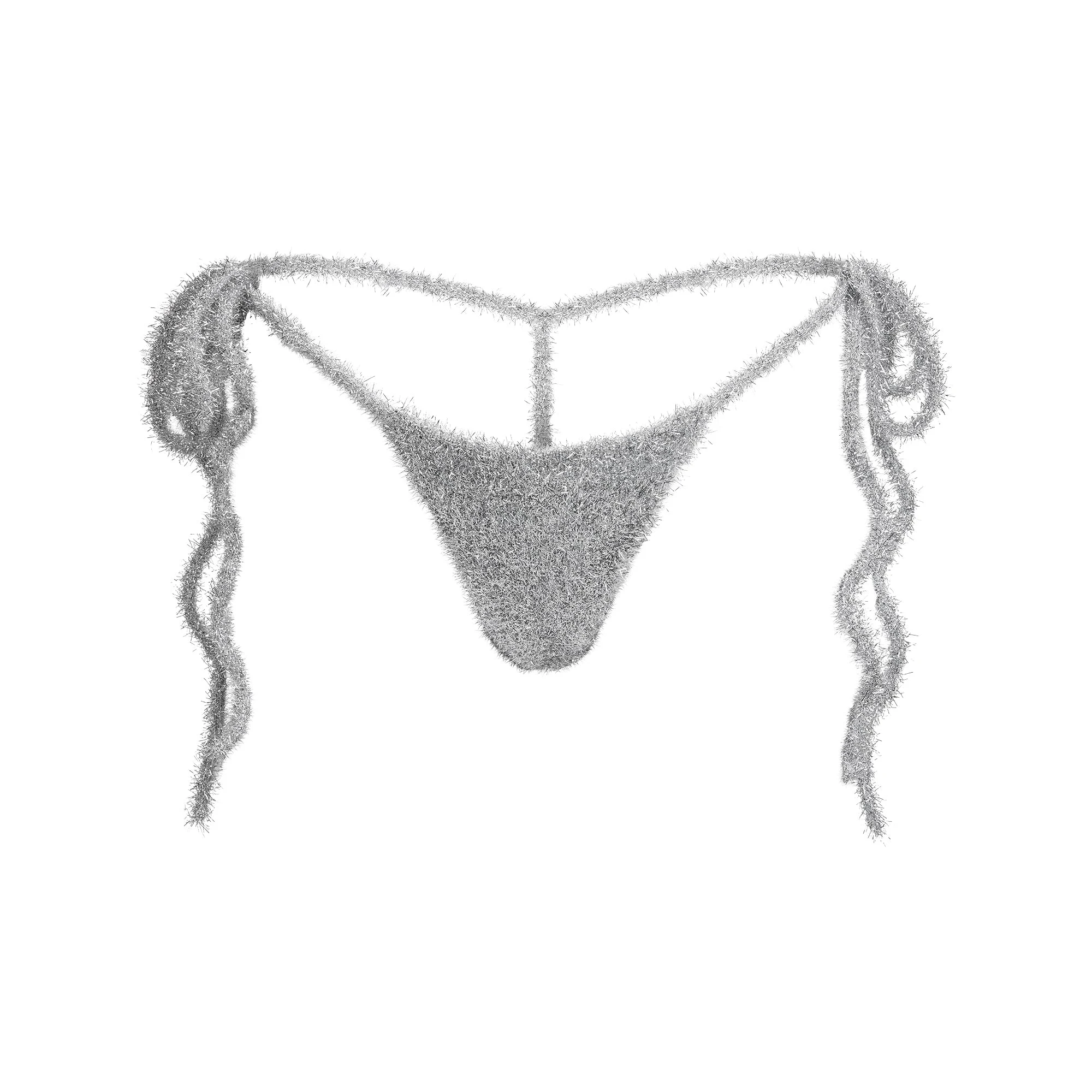 TINSEL BRALETTE AND THONG SET | MIST FLAT ON A WHITE BACKGROUND | FLT