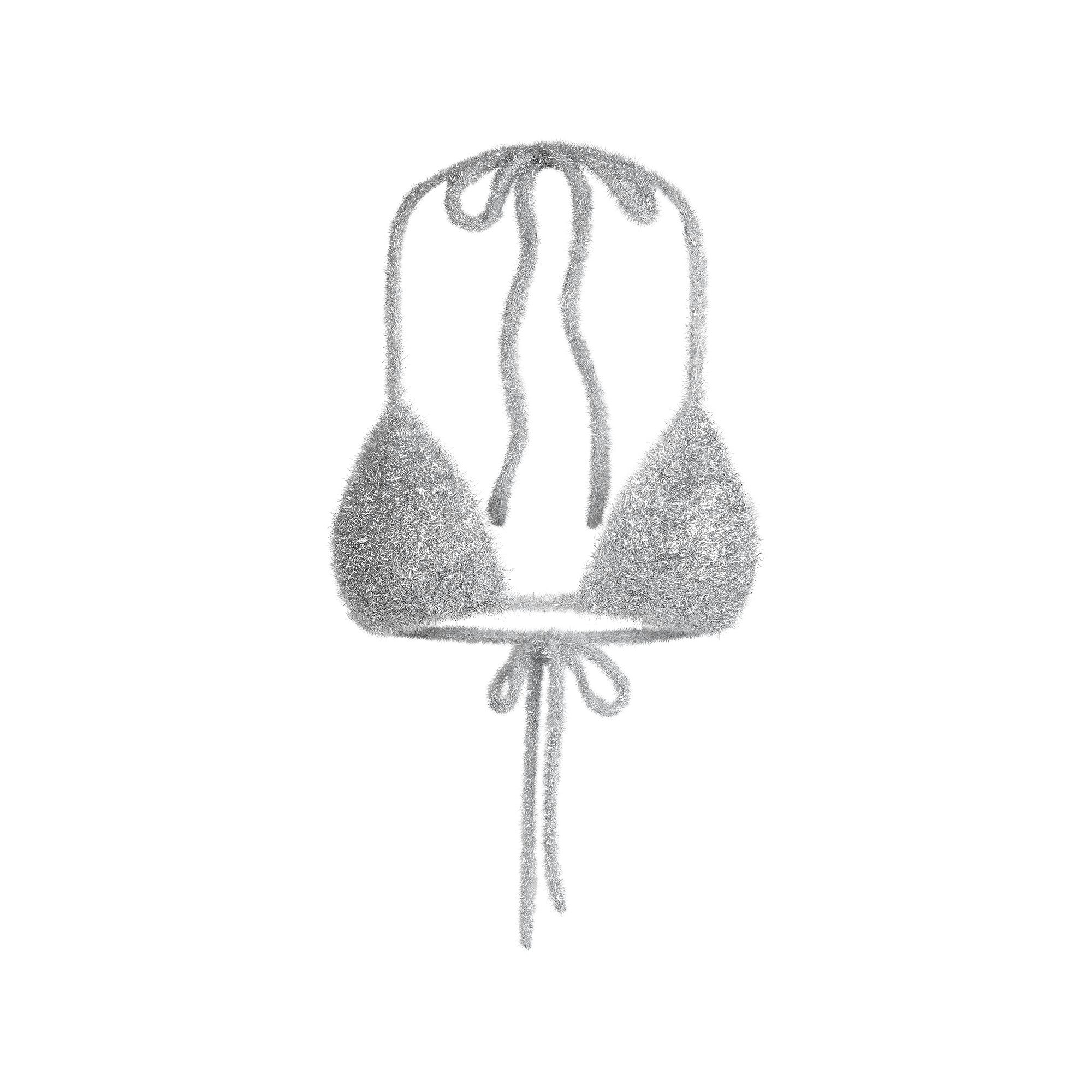 TINSEL BRALETTE AND THONG SET | MIST FLAT ON A WHITE BACKGROUND | FLT