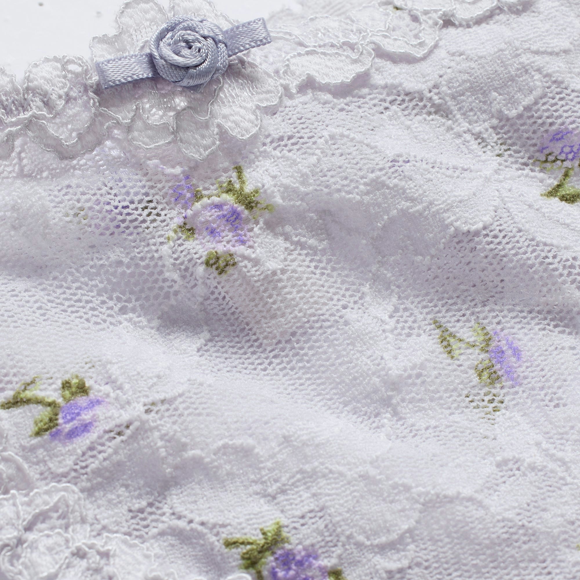 STRETCH LACE DIPPED THONG | WIND ROSEBUD PRINT ADDITIONAL FABRIC DETAILS