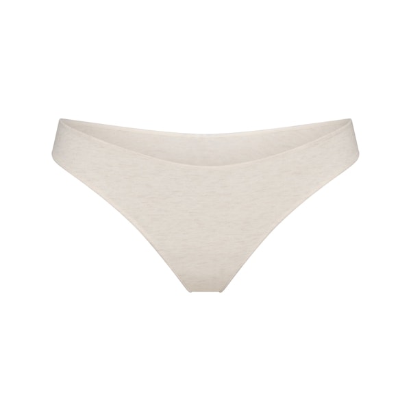 LIGHTWEIGHT COTTON THONG | OATMEAL HEATHER FLAT ON A WHITE BACKGROUND | FLT
