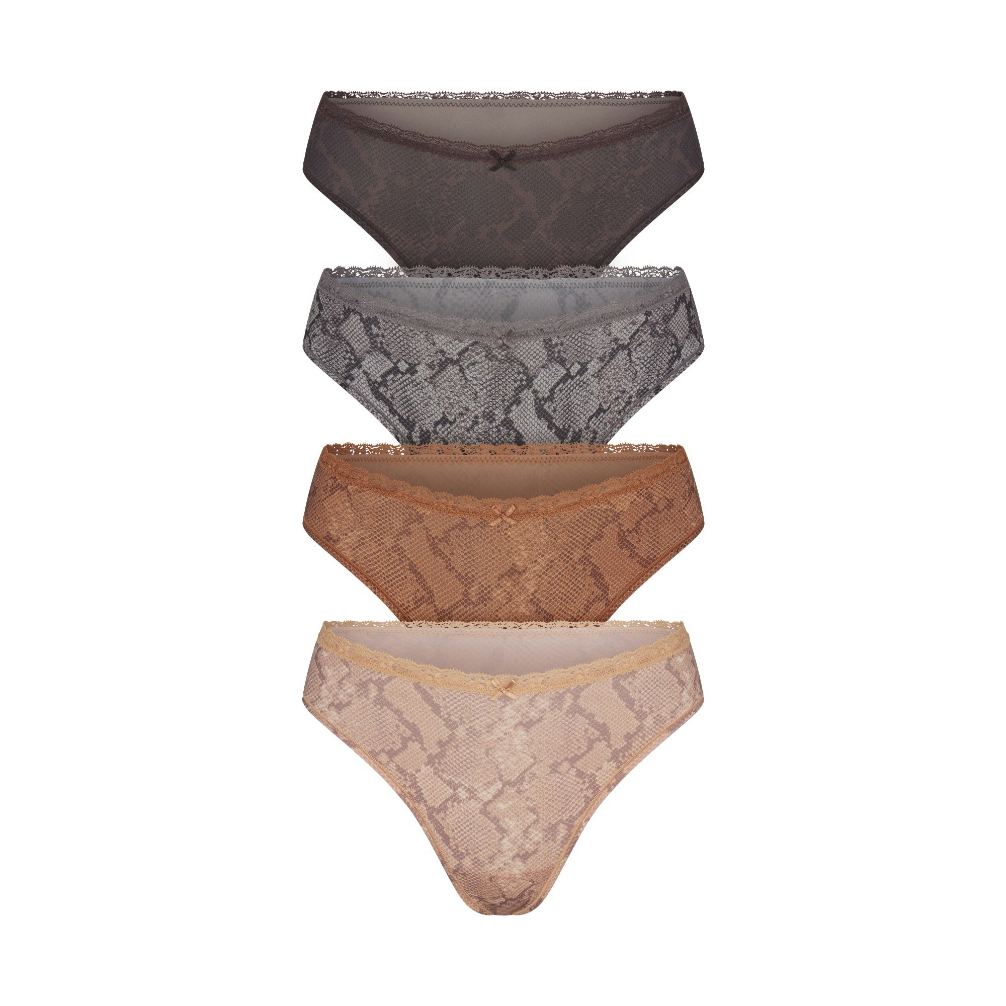 FITS EVERYBODY LACE DIPPED THONG 4-PACK | JASPER SNAKE MULTI FLAT ON A WHITE BACKGROUND | FLT @ | FOCUS: 0.0, 1.0, 0.9