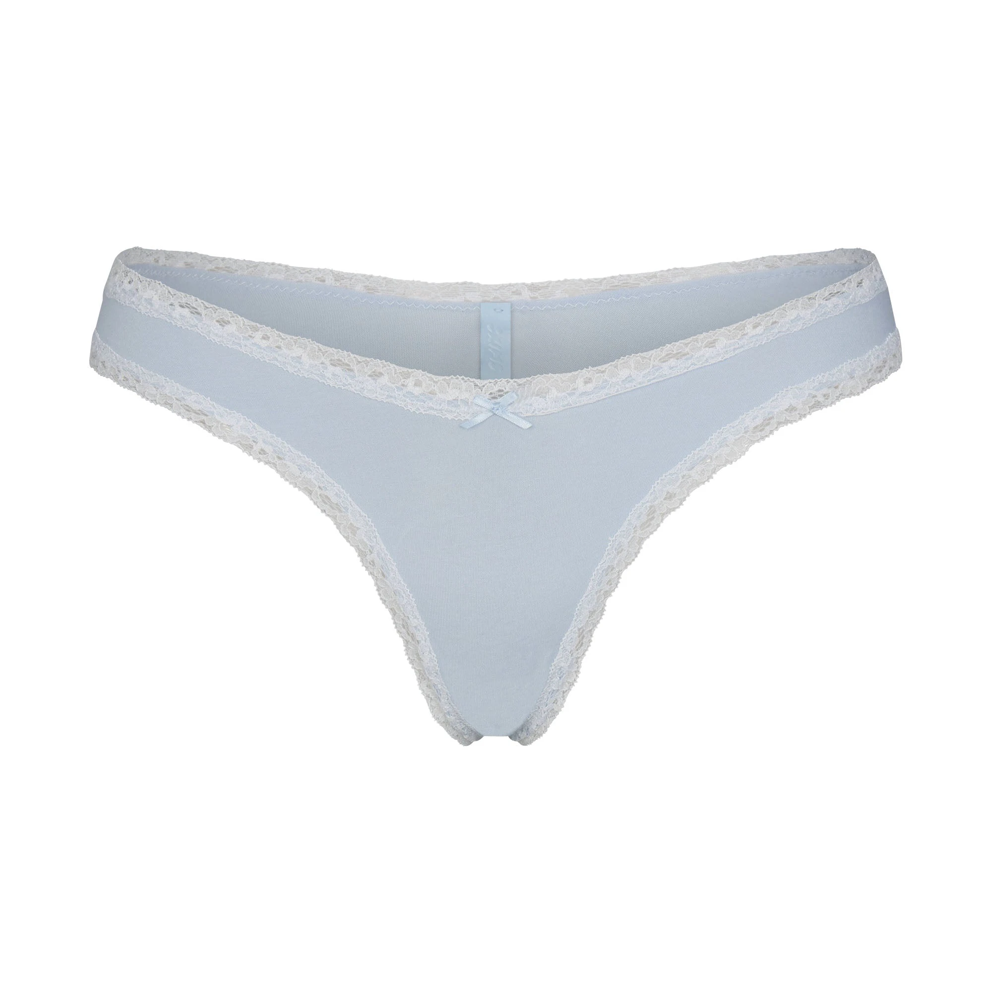 LIGHTWEIGHT COTTON LACE THONG | AIRSPACE FLAT ON A WHITE BACKGROUND | FLT