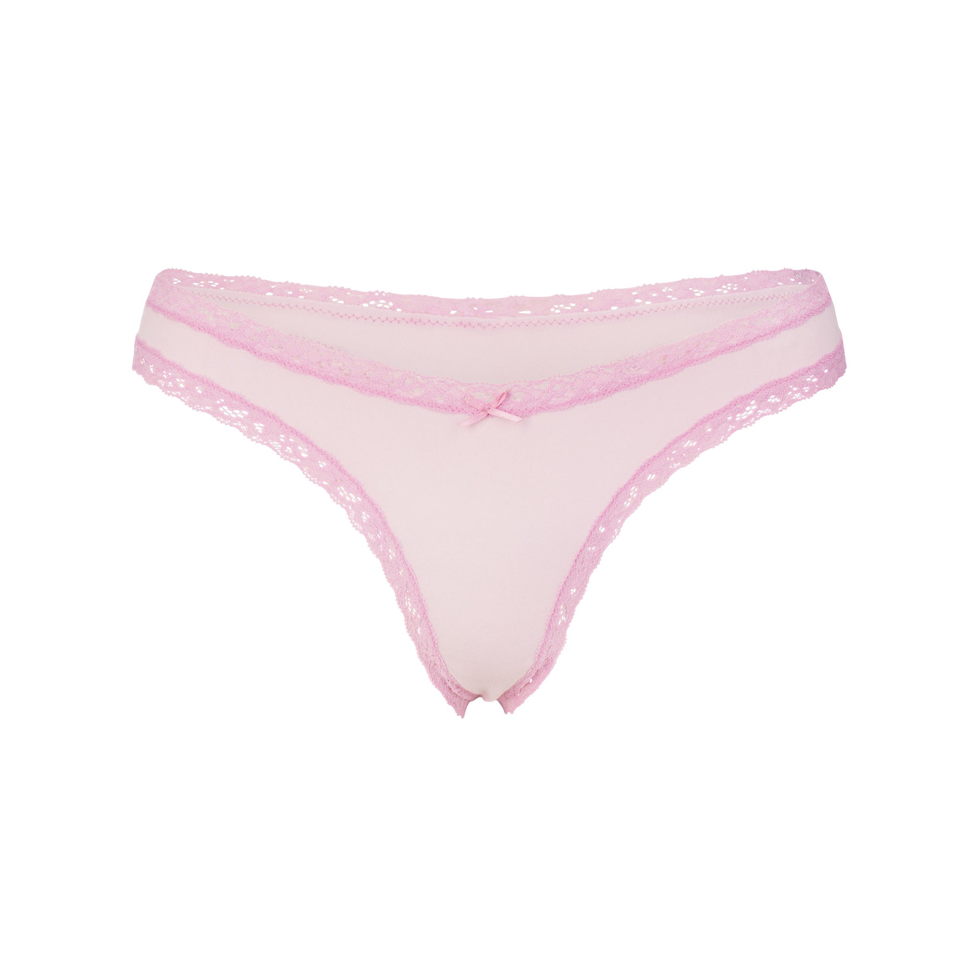 LIGHTWEIGHT COTTON LACE THONG | CHERRY BLOSSOM FLAT ON A WHITE BACKGROUND | FLT