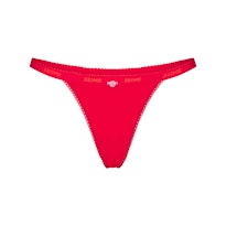 LIGHTWEIGHT COTTON LOGO PICOT THONG