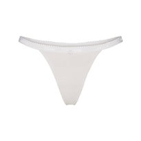 LIGHTWEIGHT COTTON LOGO PICOT THONG